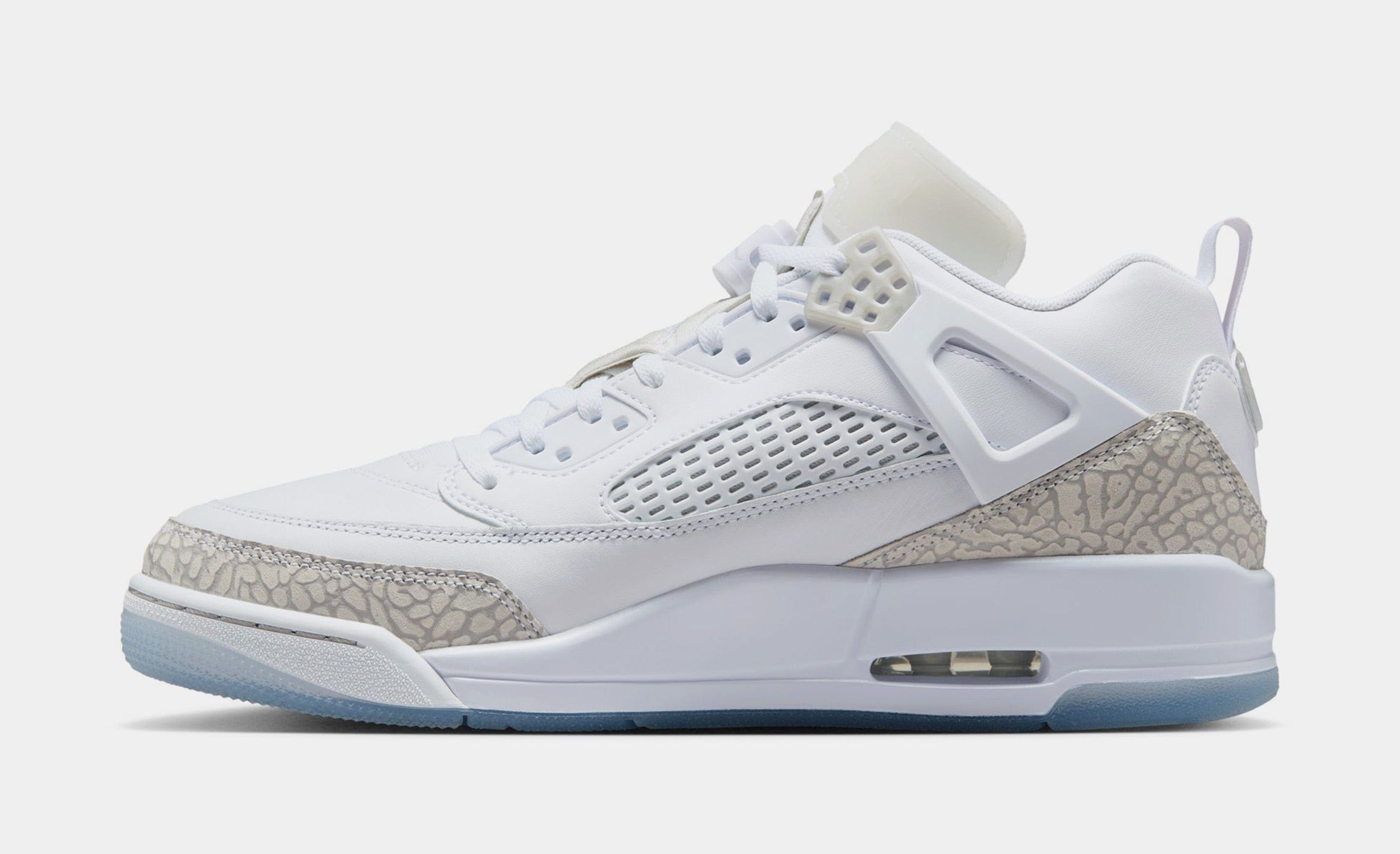 Air Jordan Spizike Low Mens Basketball Shoes (White/Metallic Silver/Barely Blue/Neutral Grey)