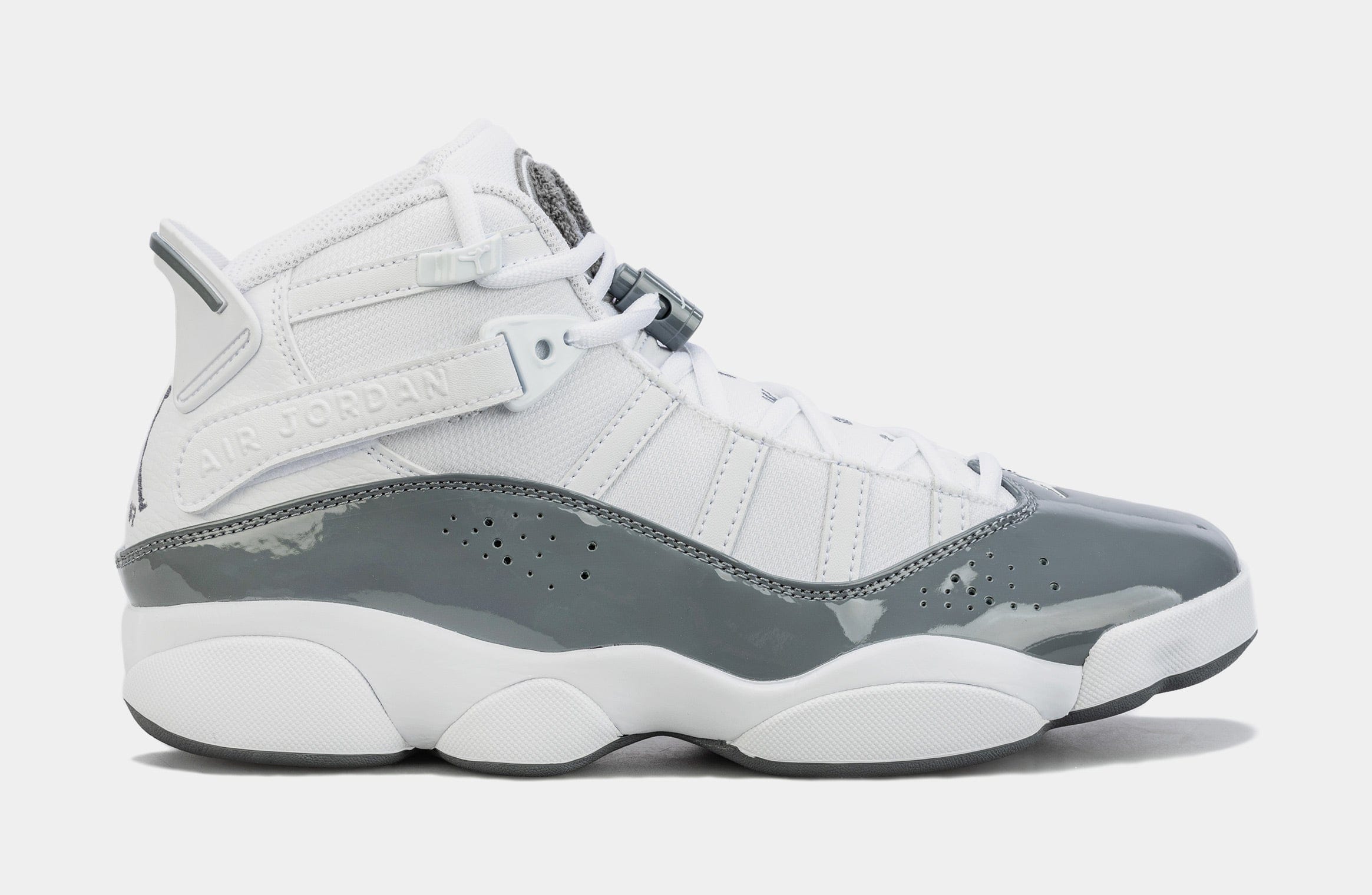 Air Jordan 6 Rings Mens Basketball Shoes (White/ Cool Grey)