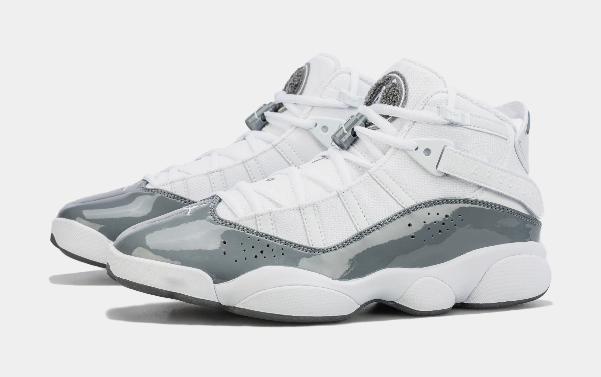 Air Jordan 6 Rings Mens Basketball Shoes (White/ Cool Grey)