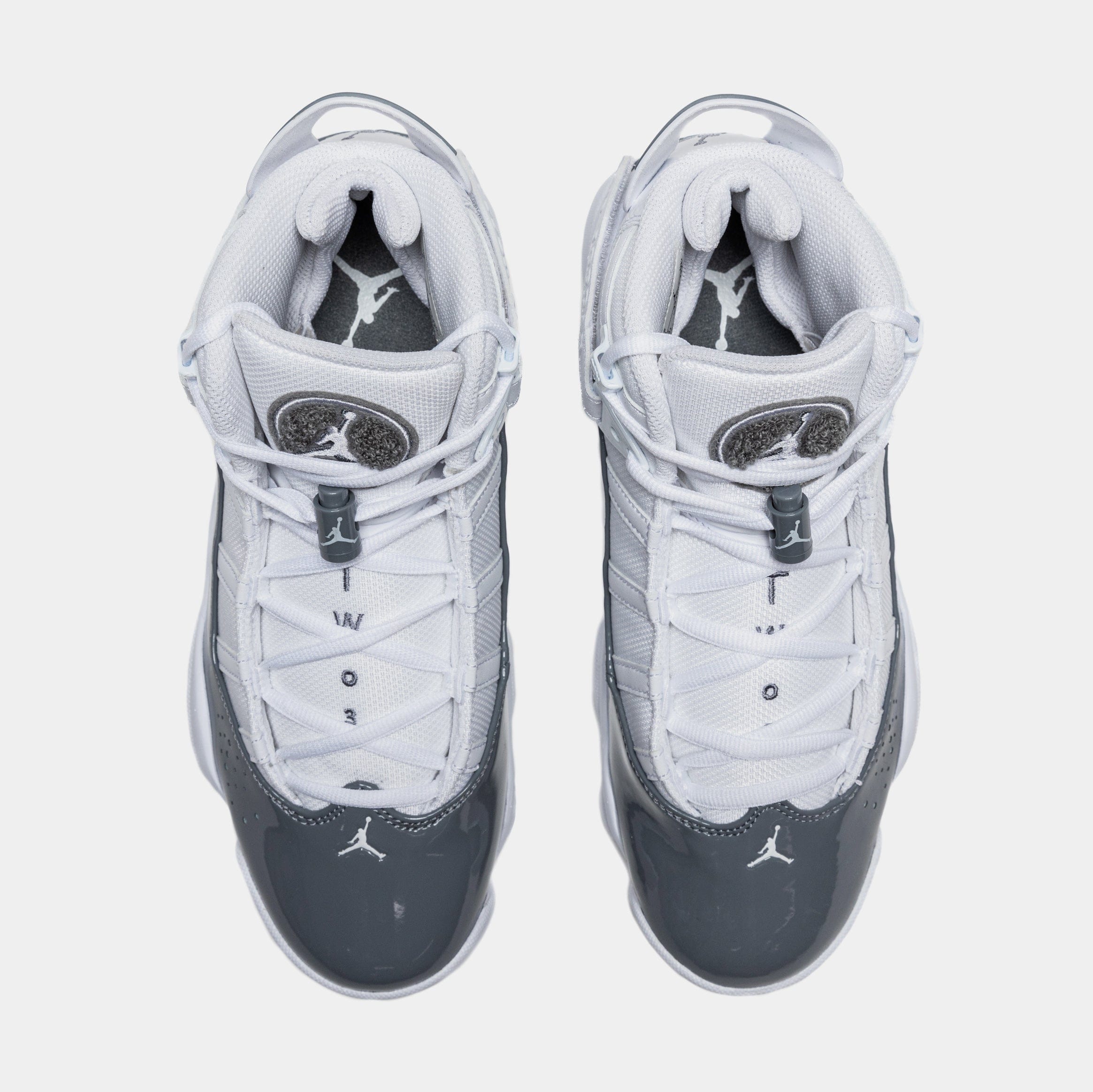 Air Jordan 6 Rings Mens Basketball Shoes (White/ Cool Grey)