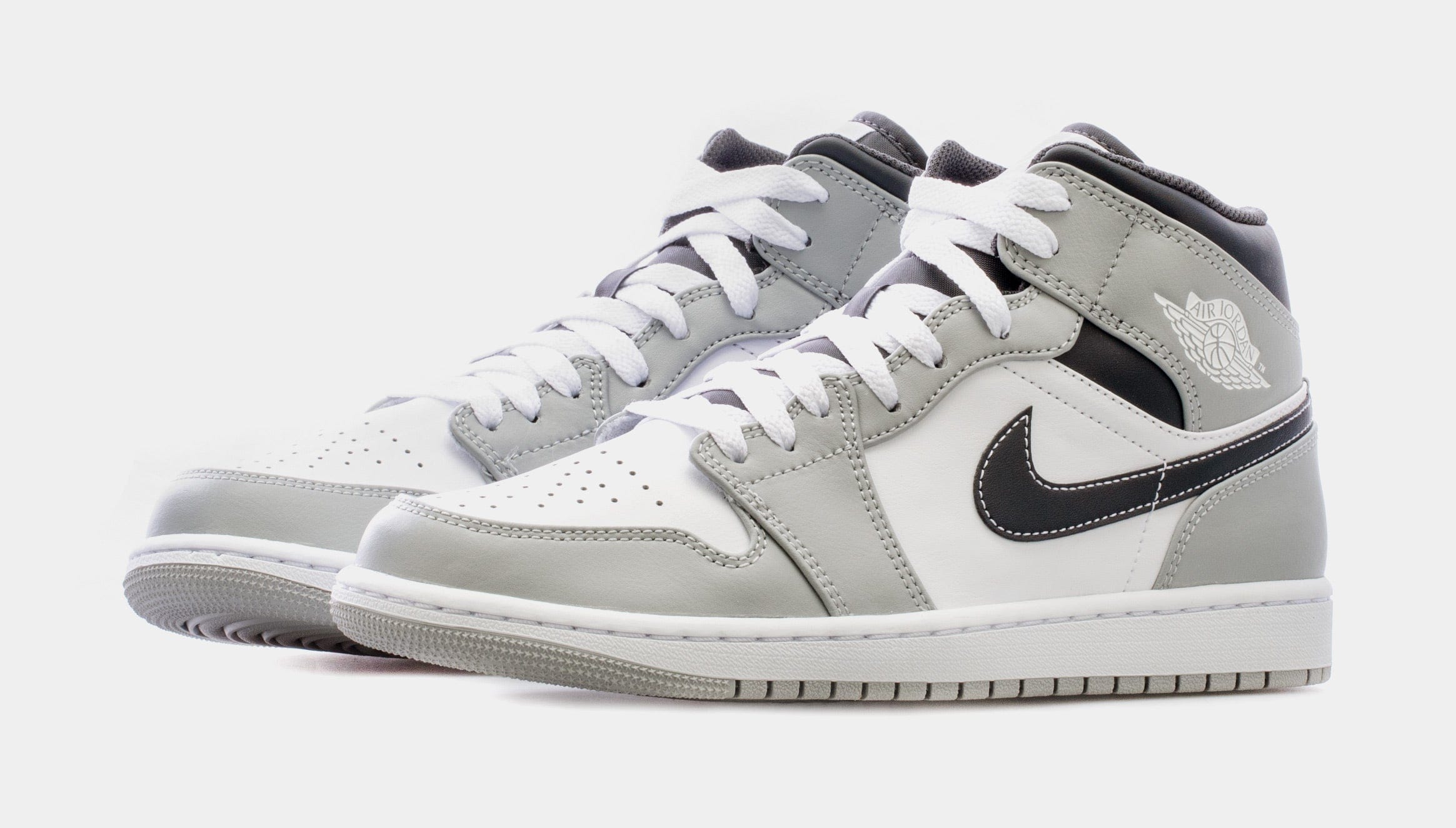 Air Jordan 1 Mid Mens Lifestyle Shoes (Light Smoke Grey/White/Anthracite)