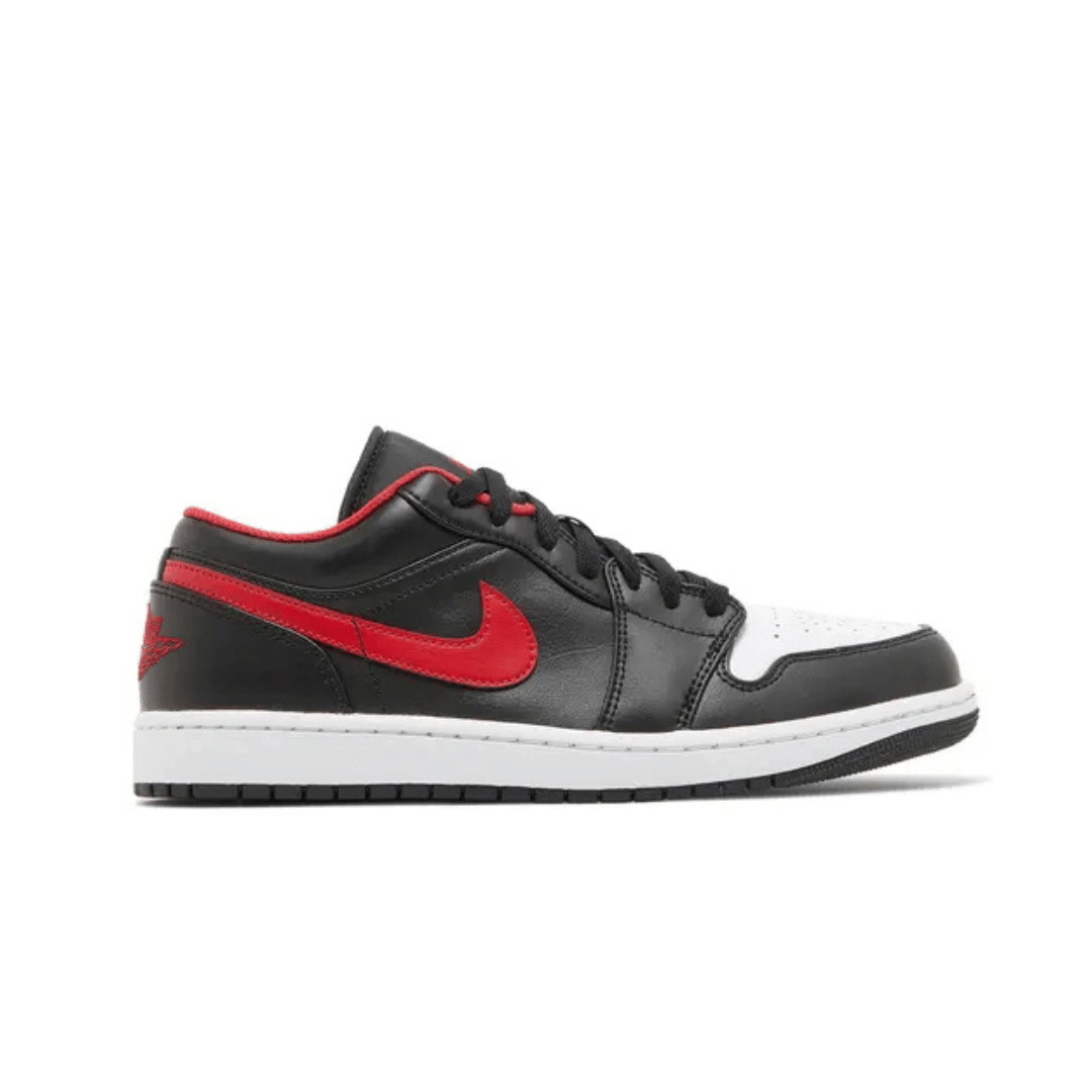 Air Jordan 1 Low Black Fire Red White / White Toe