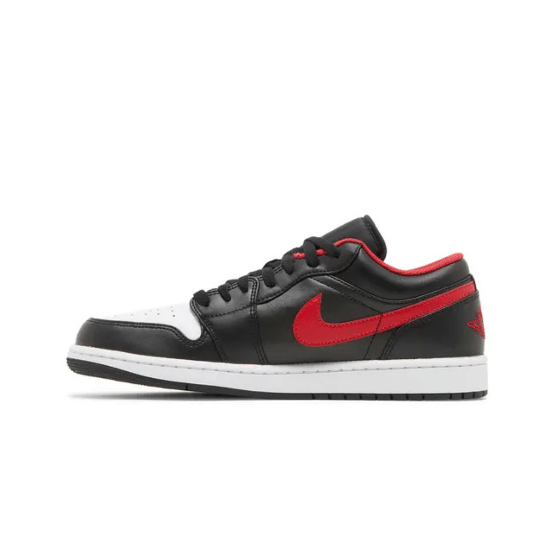 Air Jordan 1 Low Black Fire Red White / White Toe