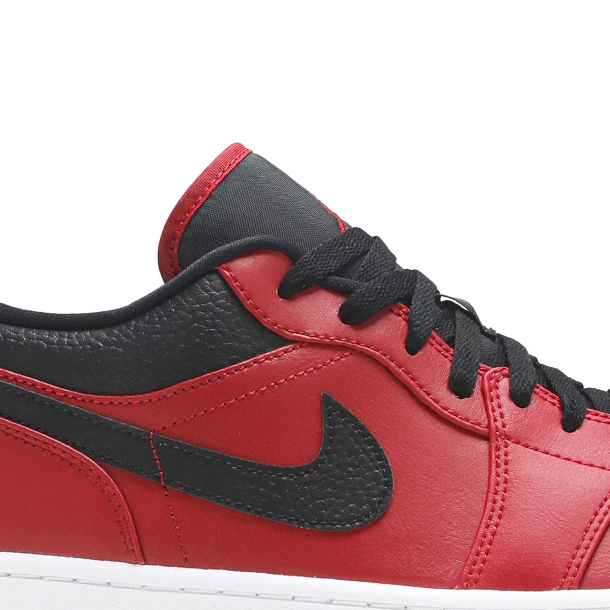 Air Jordan 1 Low Reverse Bred Pebbled Swoosh (2021)