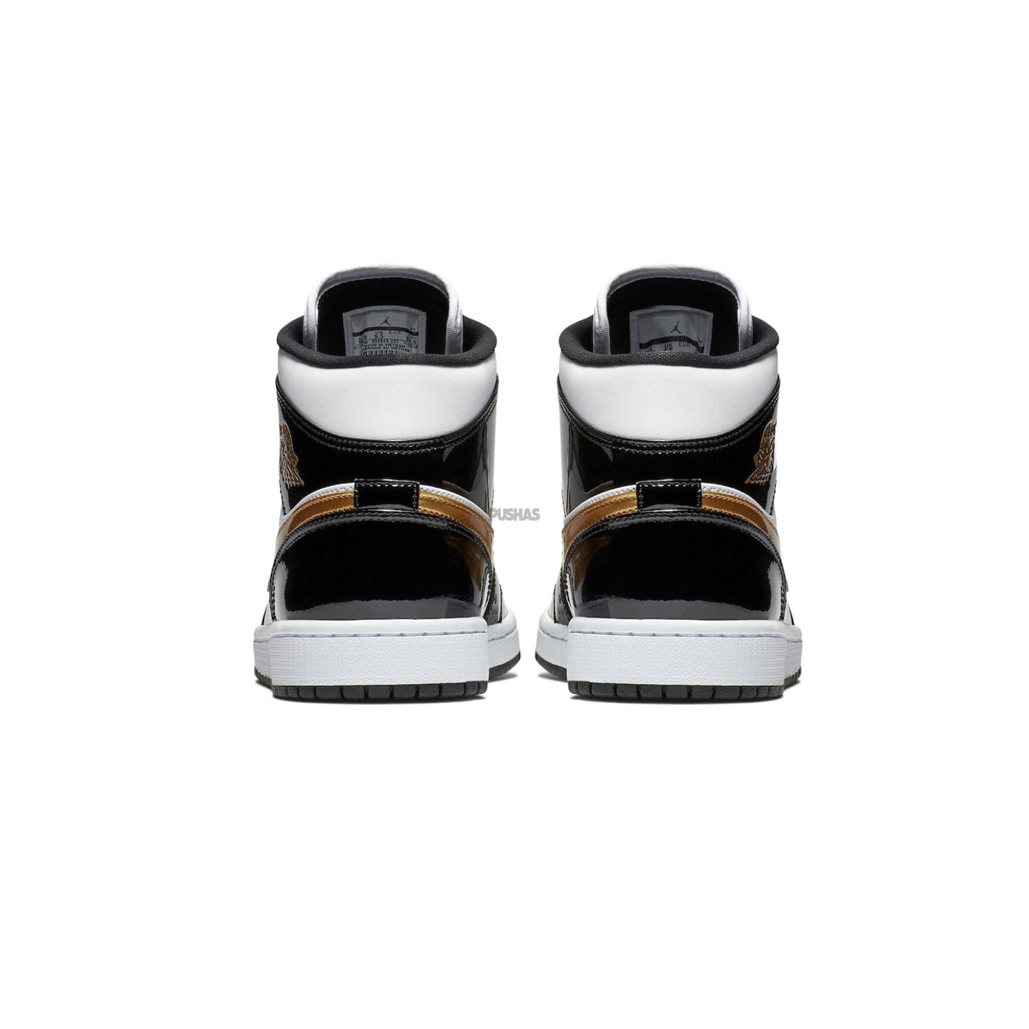 Air Jordan 1 Mid Patent Black White Gold (2019)