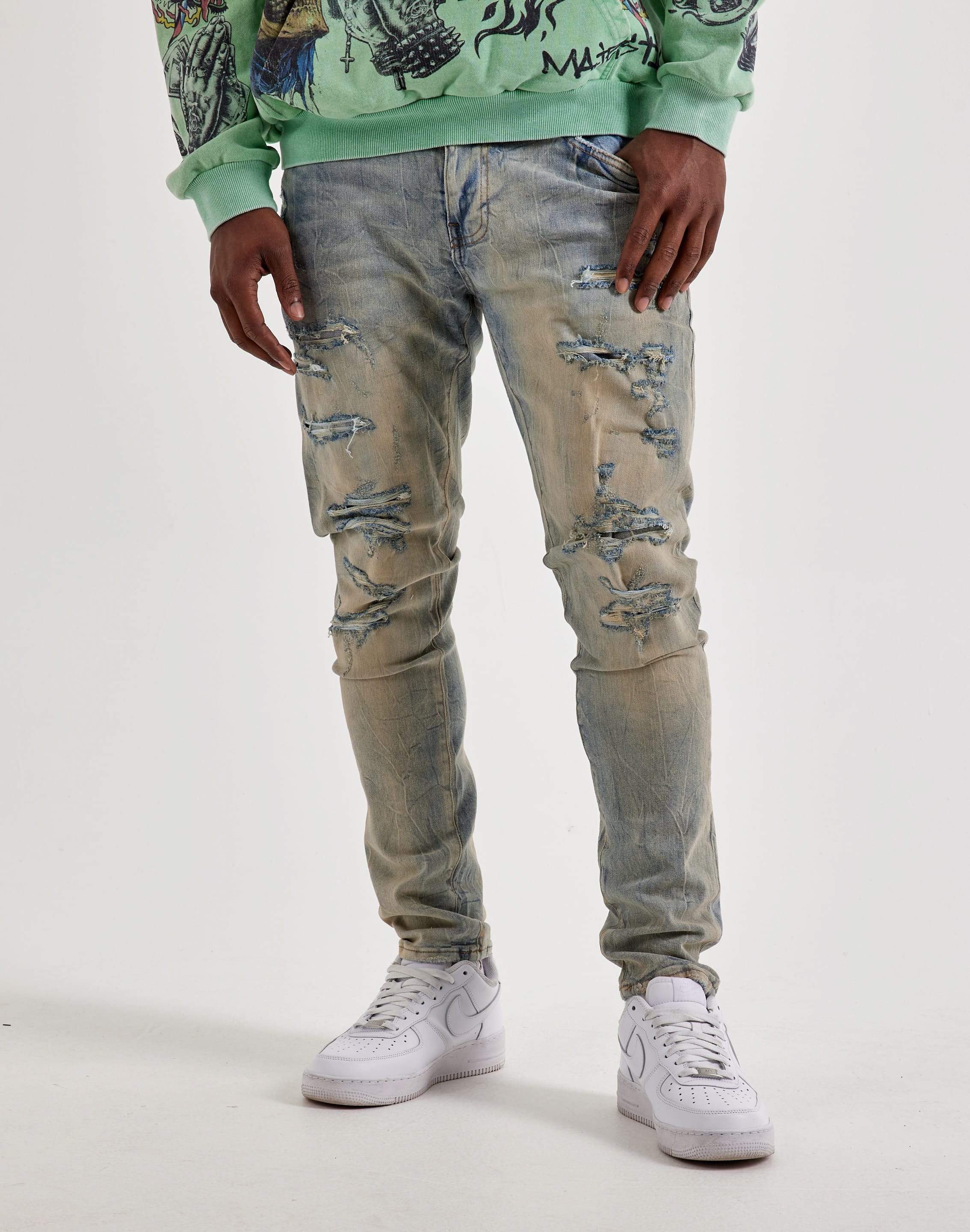 Air Jordan Jordan Craig Distressed Slim Denim Jeans