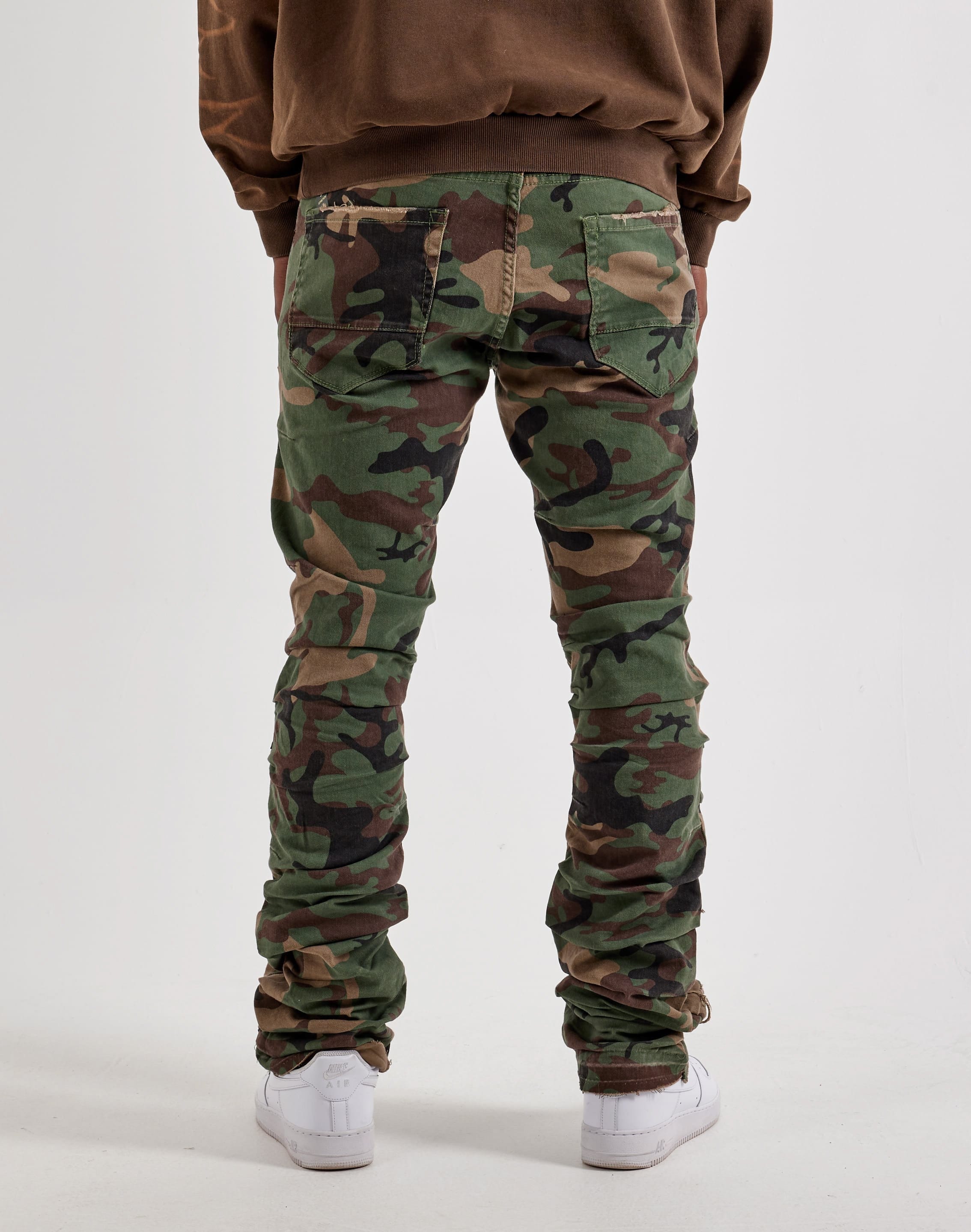 Air Jordan Jordan Craig Distressed Camo Stacked Denim Jeans