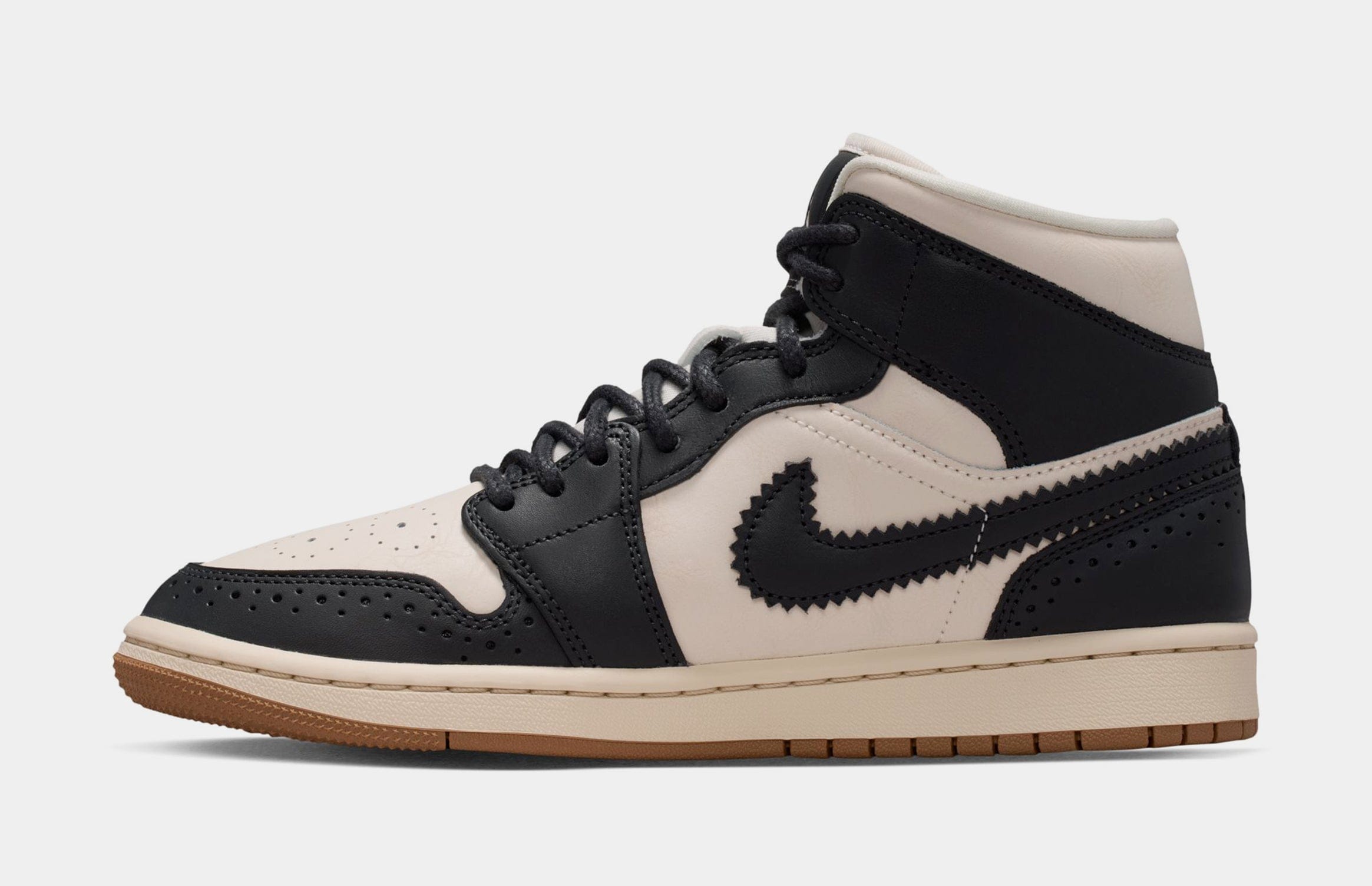 Air Jordan 1 Mid SE Womens Lifestyle Shoes (Off Noir/Chalk/Pearl White)