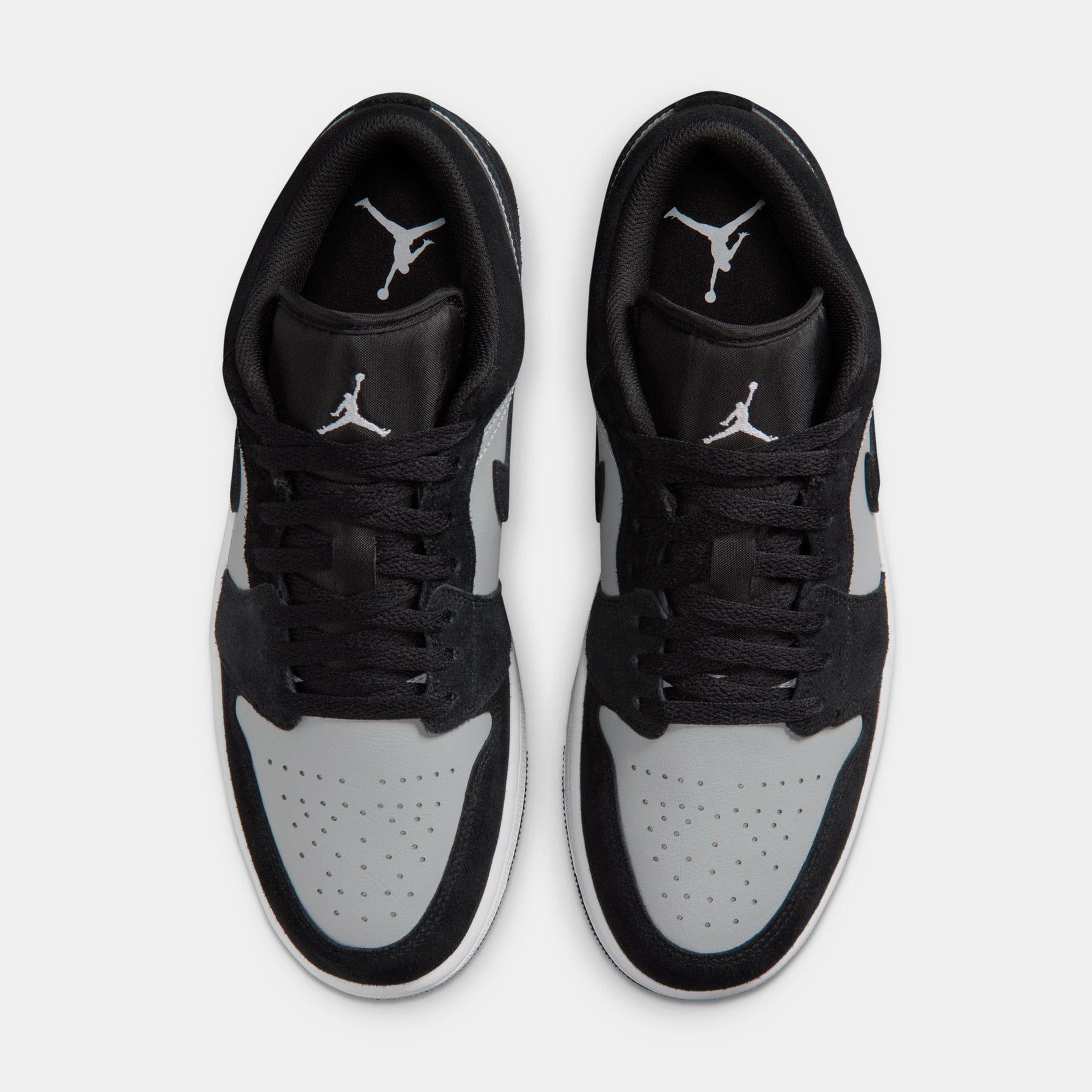 Air Jordan 1 Low Mens Lifestyle Shoes (Black/White/Light Smoke Grey)