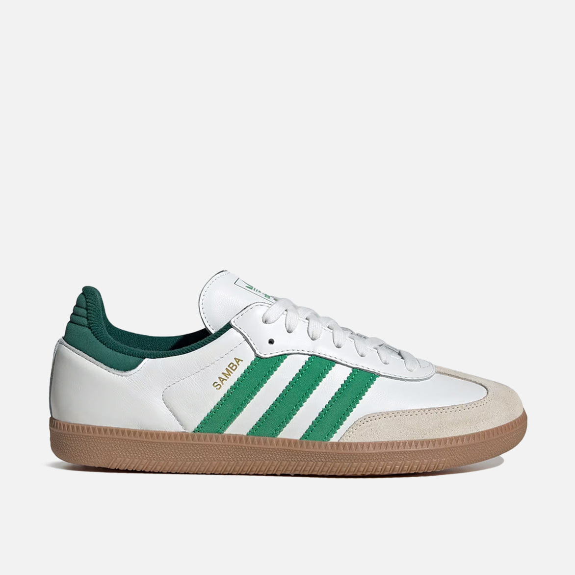 adidas SAMBA OG - CORE WHITE / GREEN / COLLEGIATE GREEN