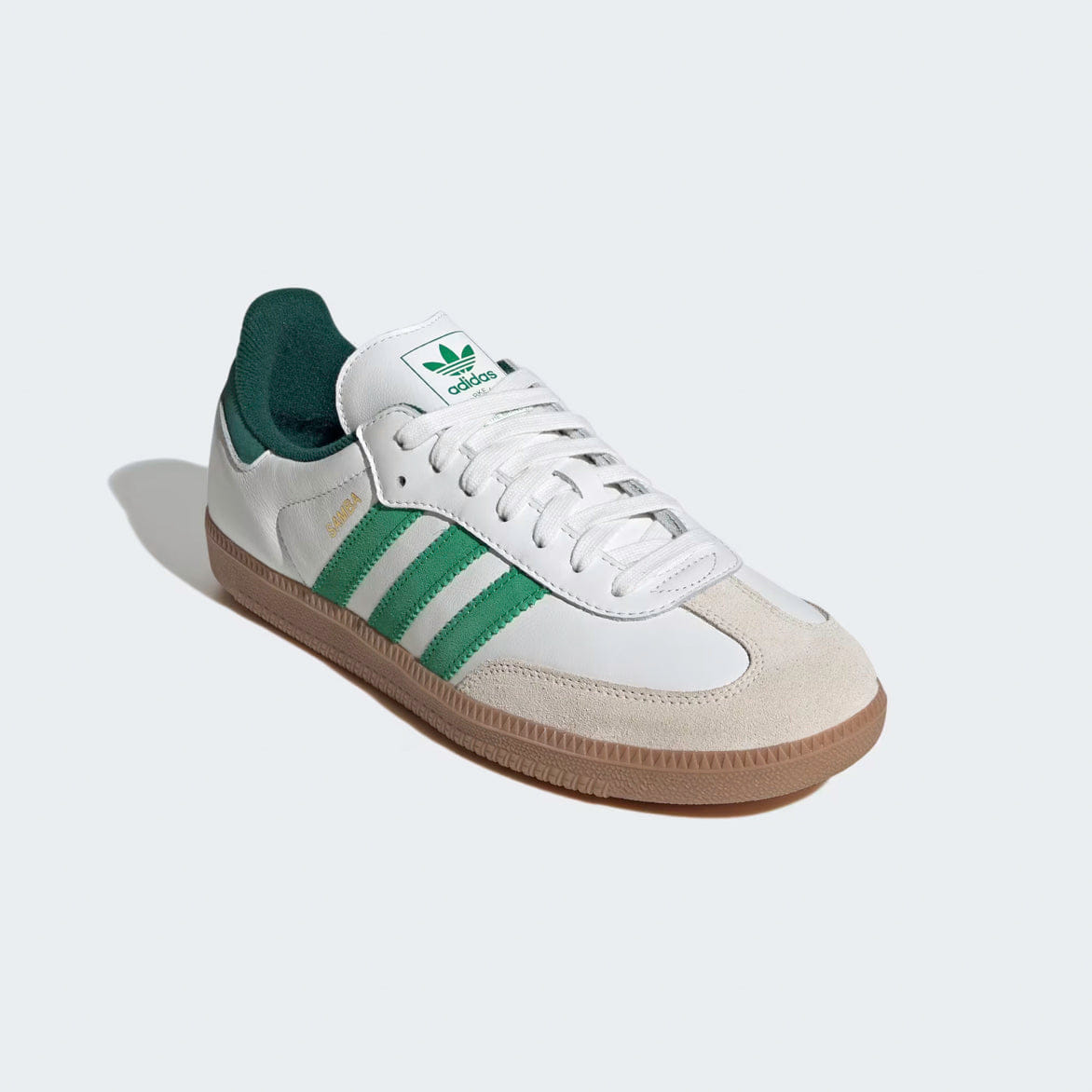 adidas SAMBA OG - CORE WHITE / GREEN / COLLEGIATE GREEN
