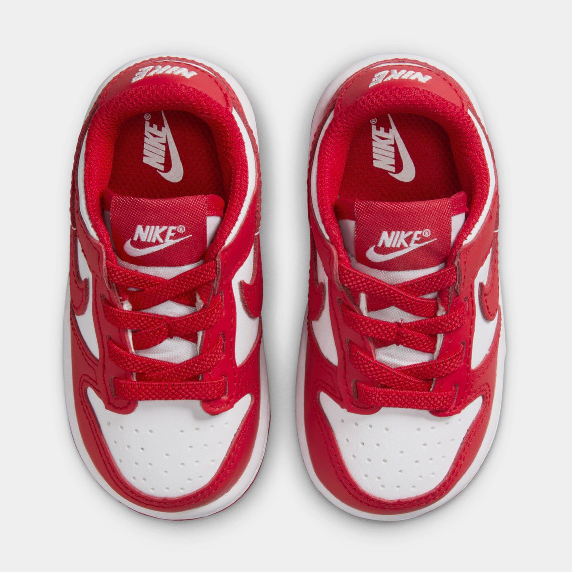 Nike Dunk Low Infant Toddler Lifestyle Shoes (White/University Red/White)