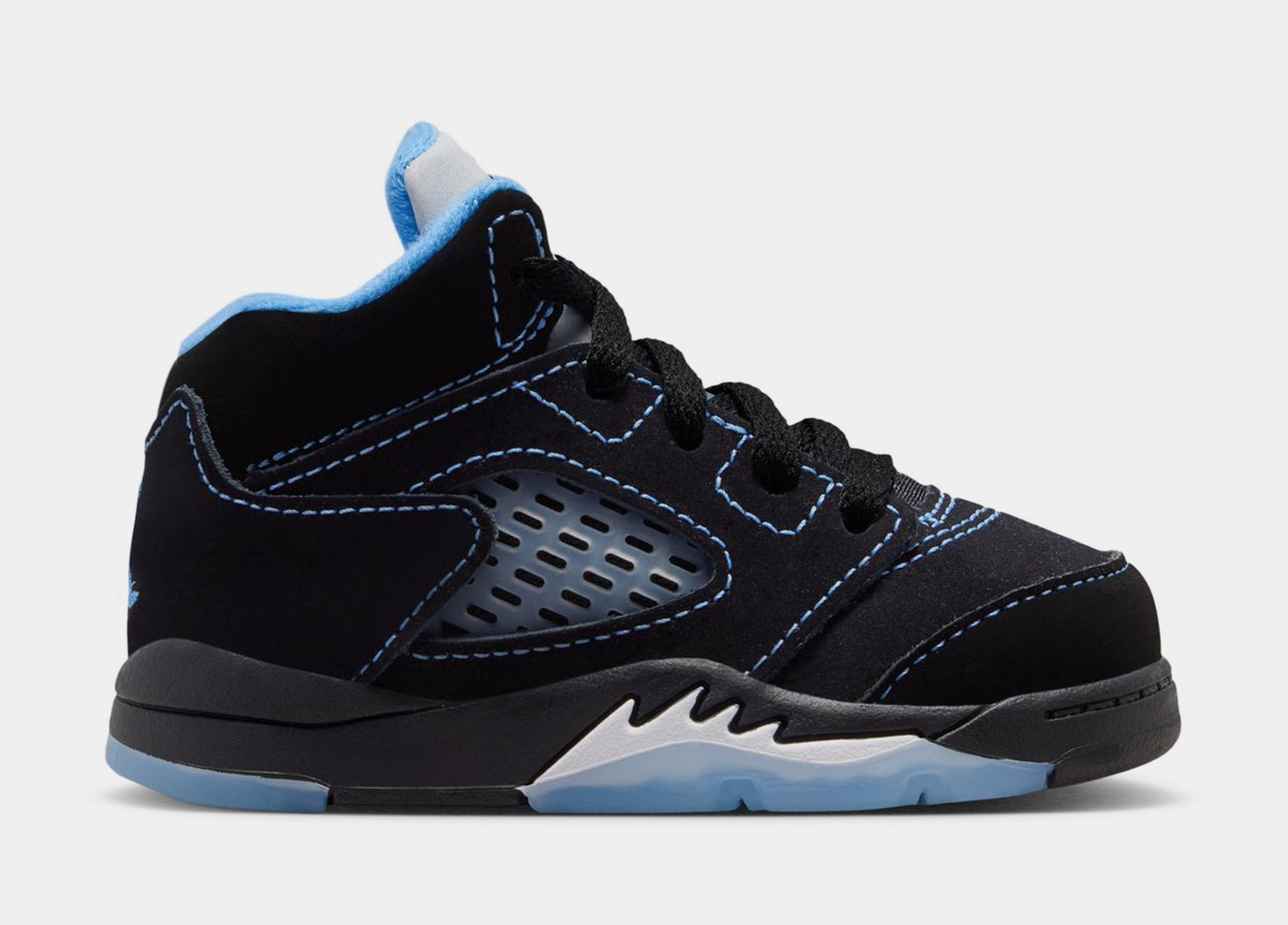 Air Jordan 5 Retro Black Carolina Infant Toddler Lifestyle Shoes (Black/University Blue/White) Free Shipping