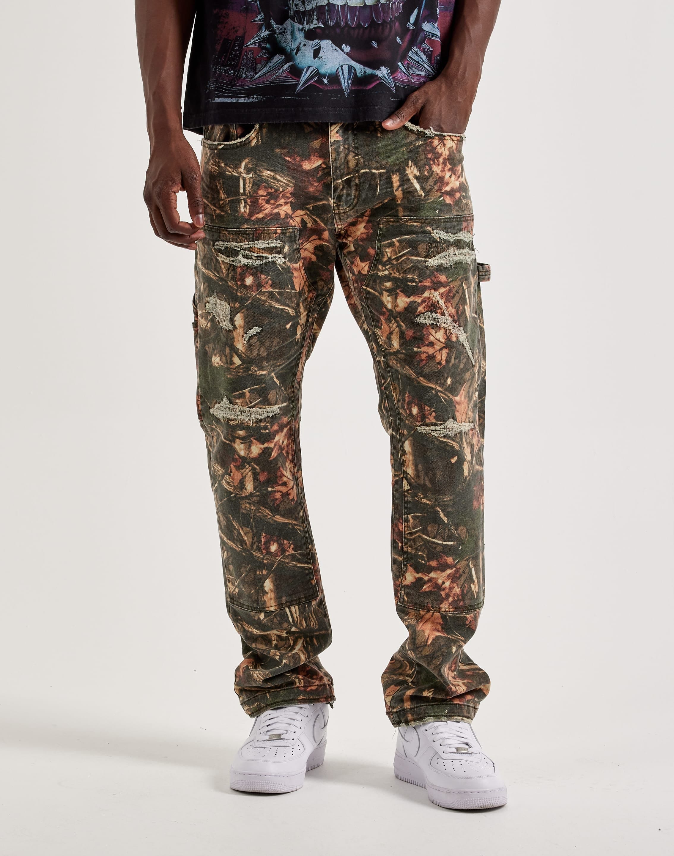 Air Jordan Jordan Craig Collins Distressed Camo Carpenter Straight Pants