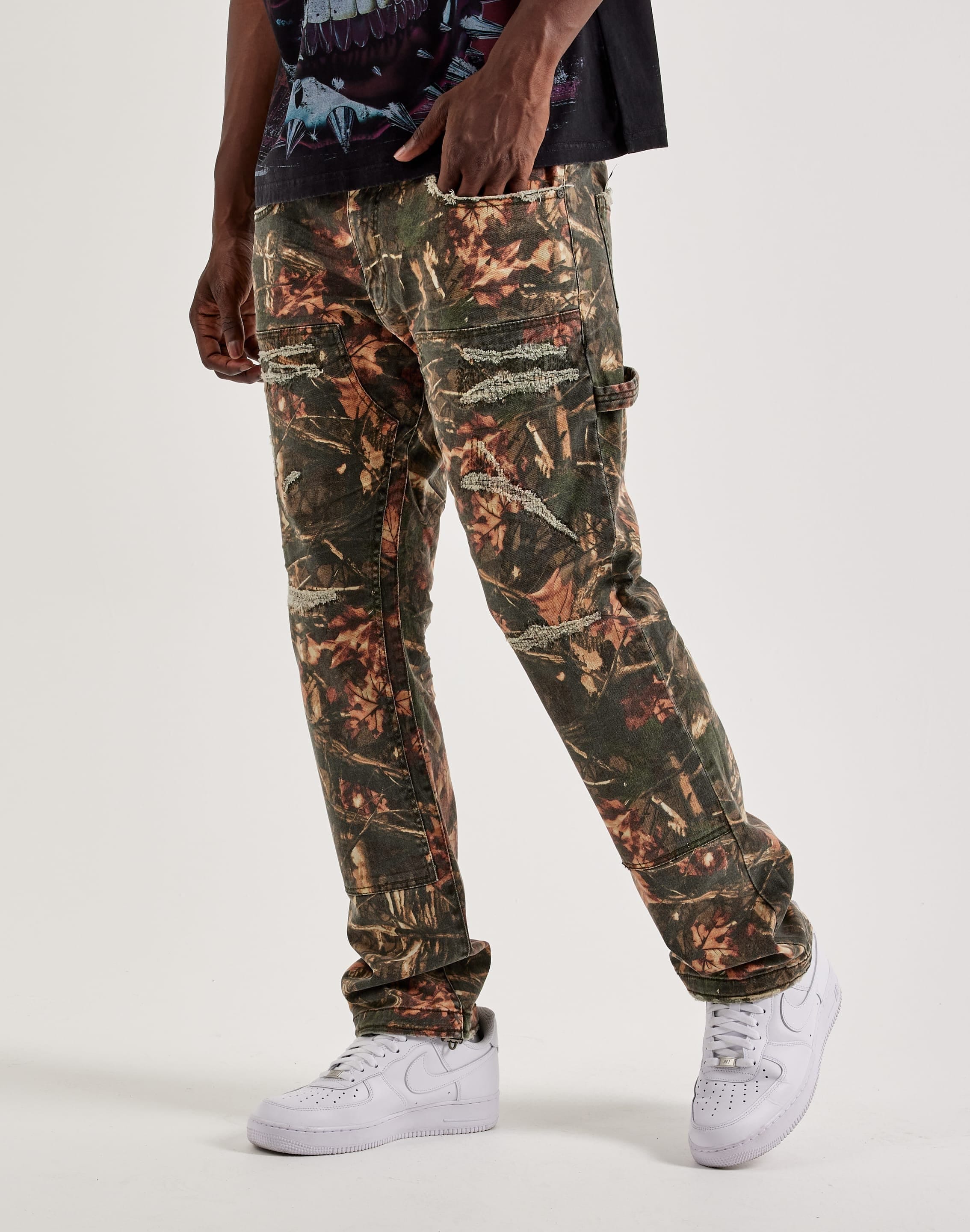 Air Jordan Jordan Craig Collins Distressed Camo Carpenter Straight Pants