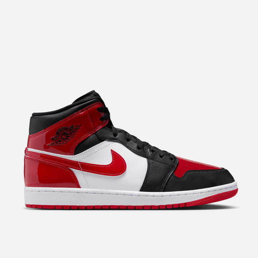 AIR JORDAN 1 MID SE PATENT BRED TOE