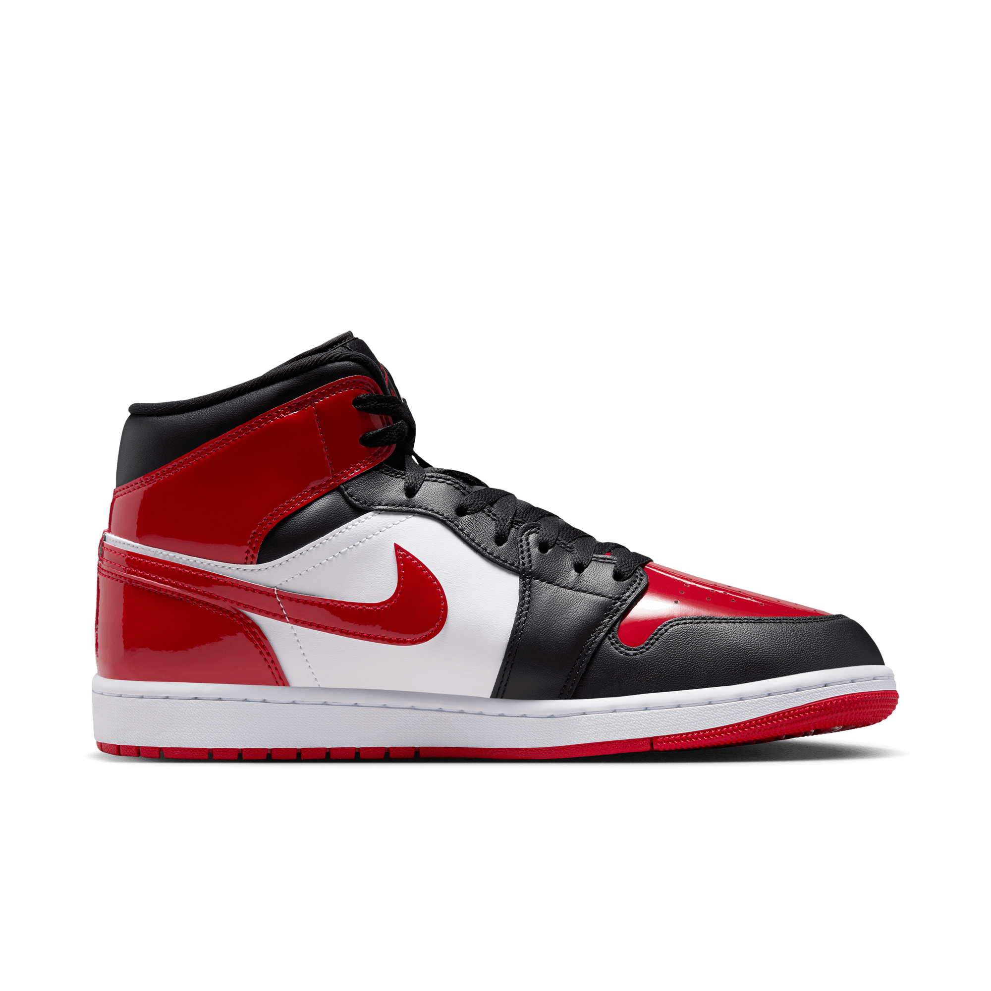 AIR JORDAN 1 MID SE PATENT BRED TOE