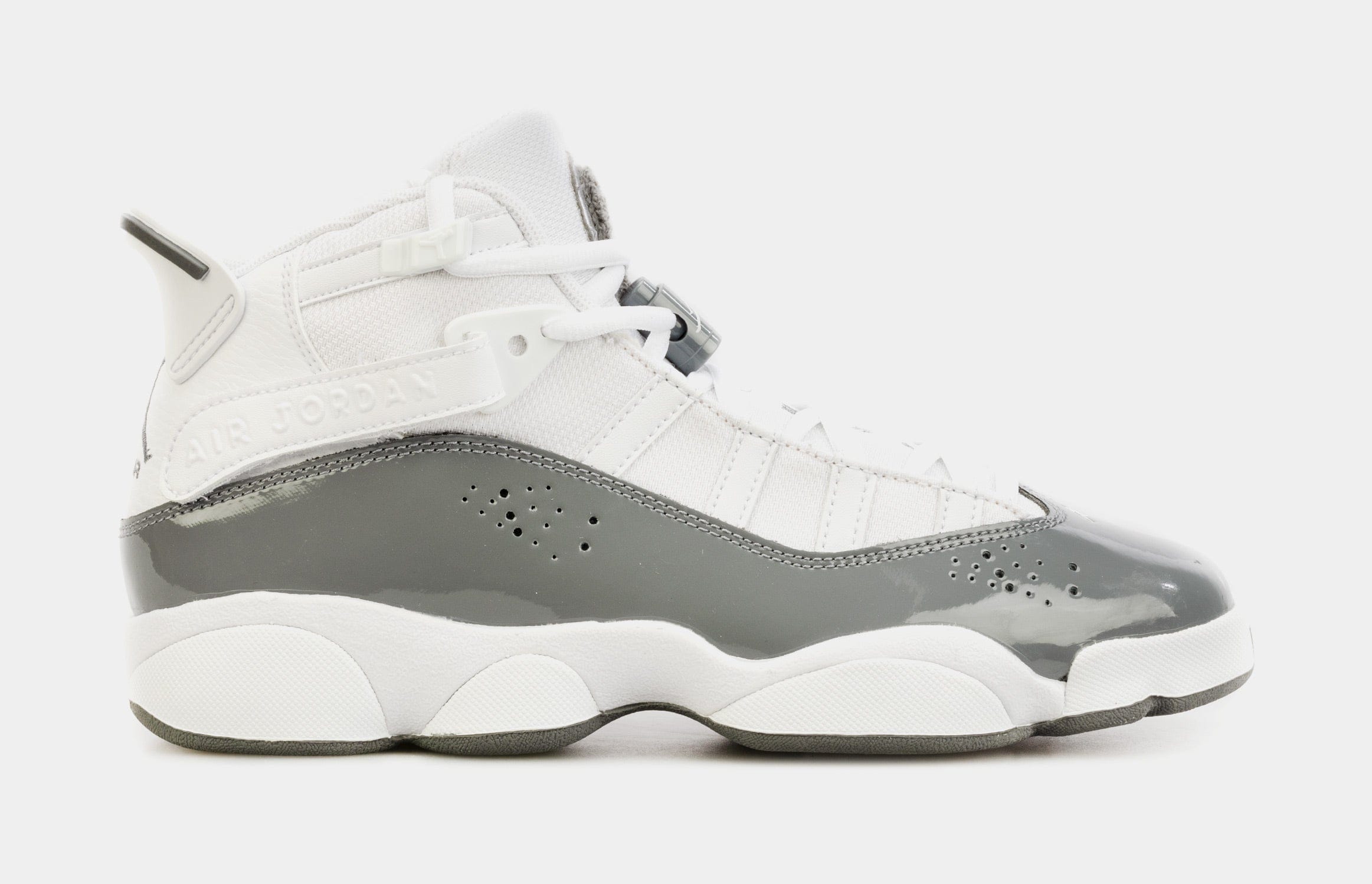 Air Jordan 6 Rings Grade School Lifestyle Shoes (Grey/White)