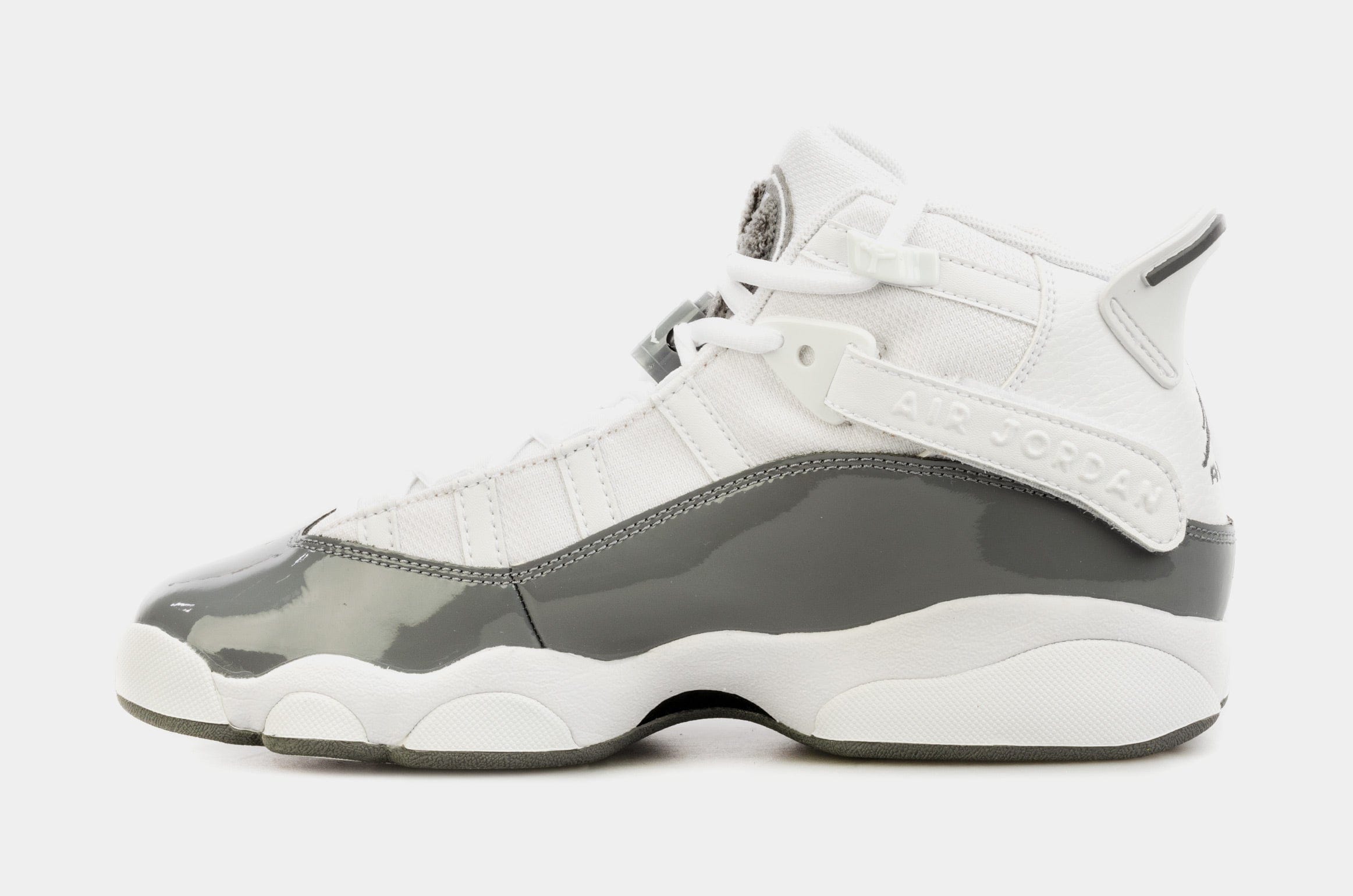 Air Jordan 6 Rings Grade School Lifestyle Shoes (Grey/White)
