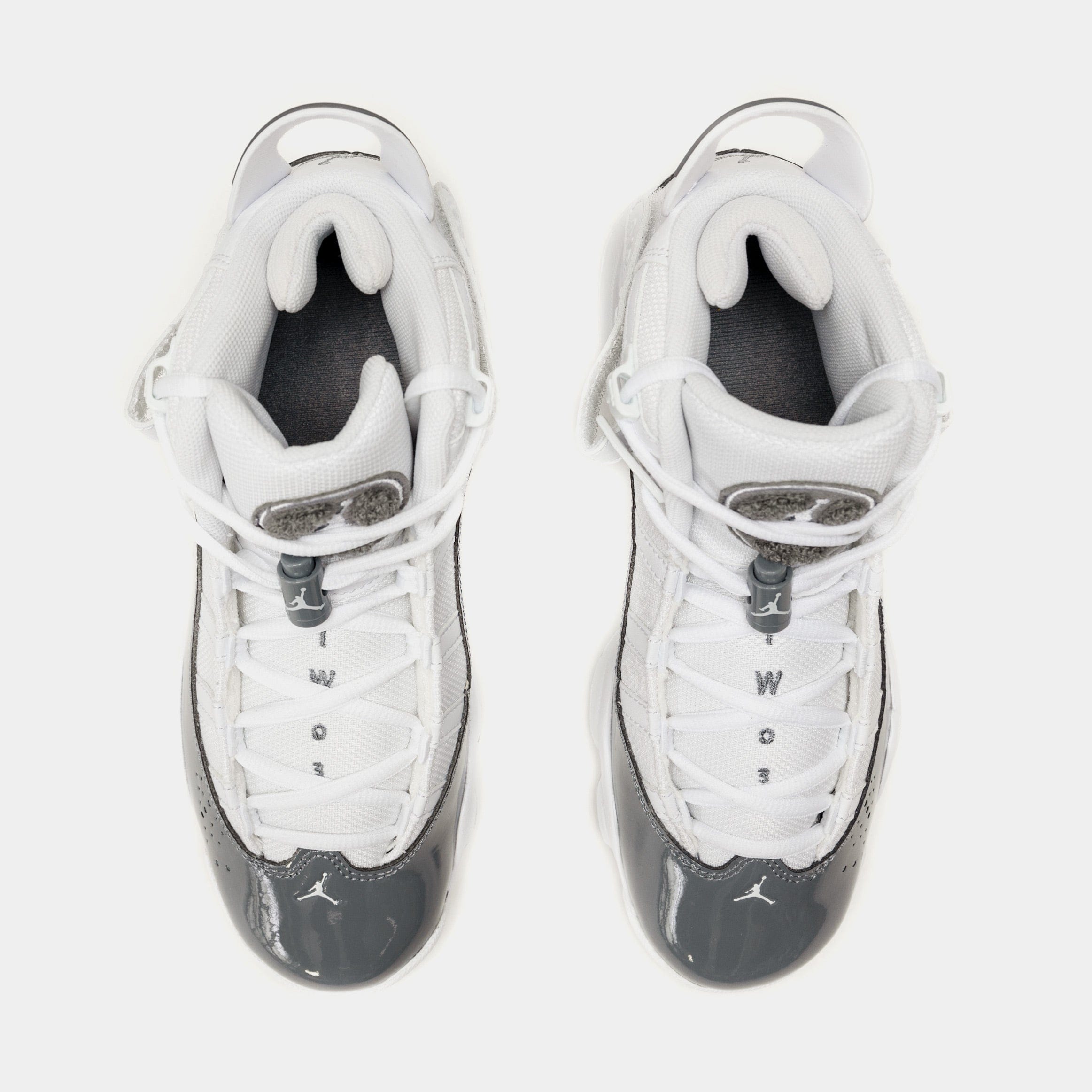 Air Jordan 6 Rings Grade School Lifestyle Shoes (Grey/White)