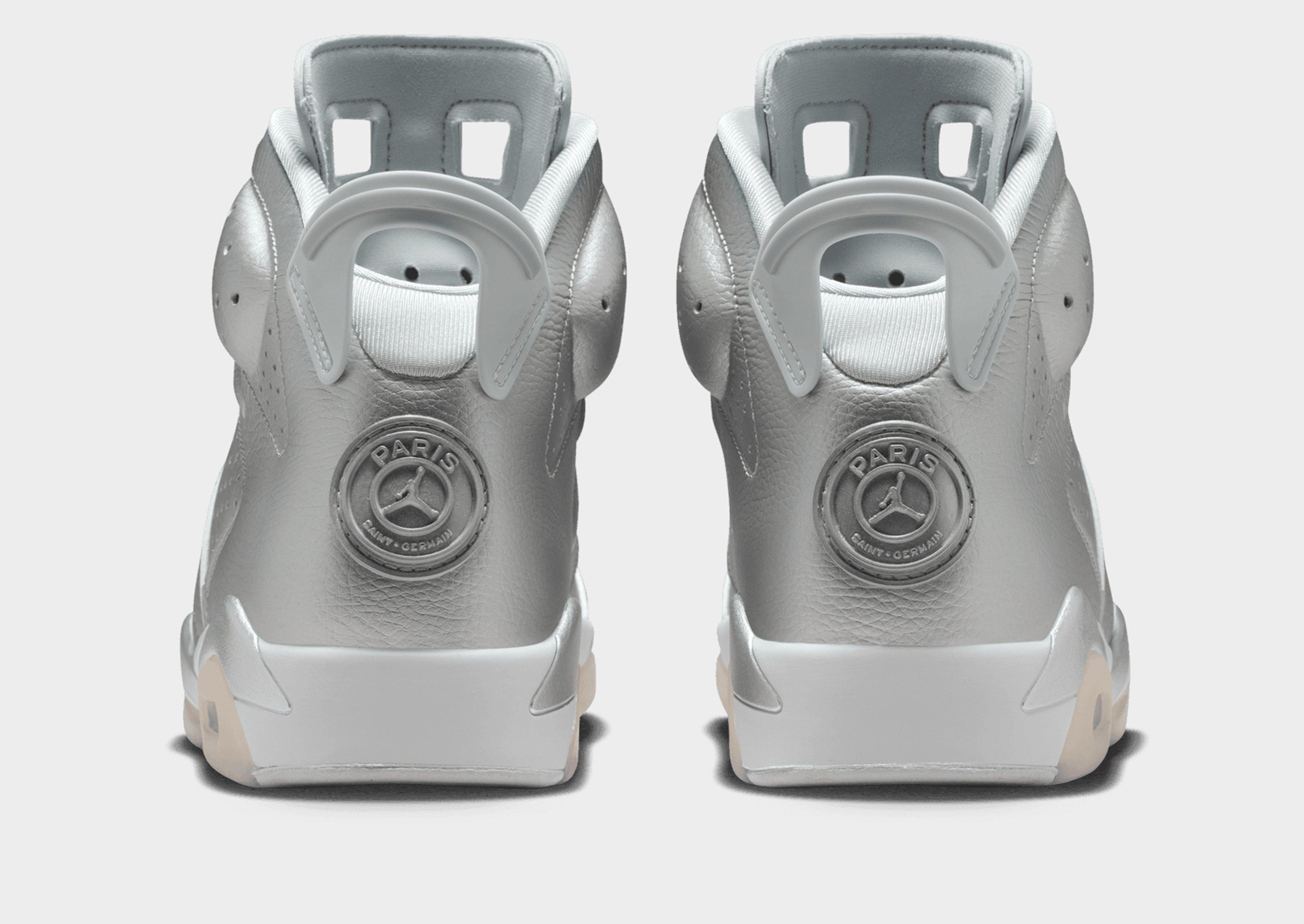 Air Jordan Air 6 Retro x Paris Saint - Germain Metallic Silver
