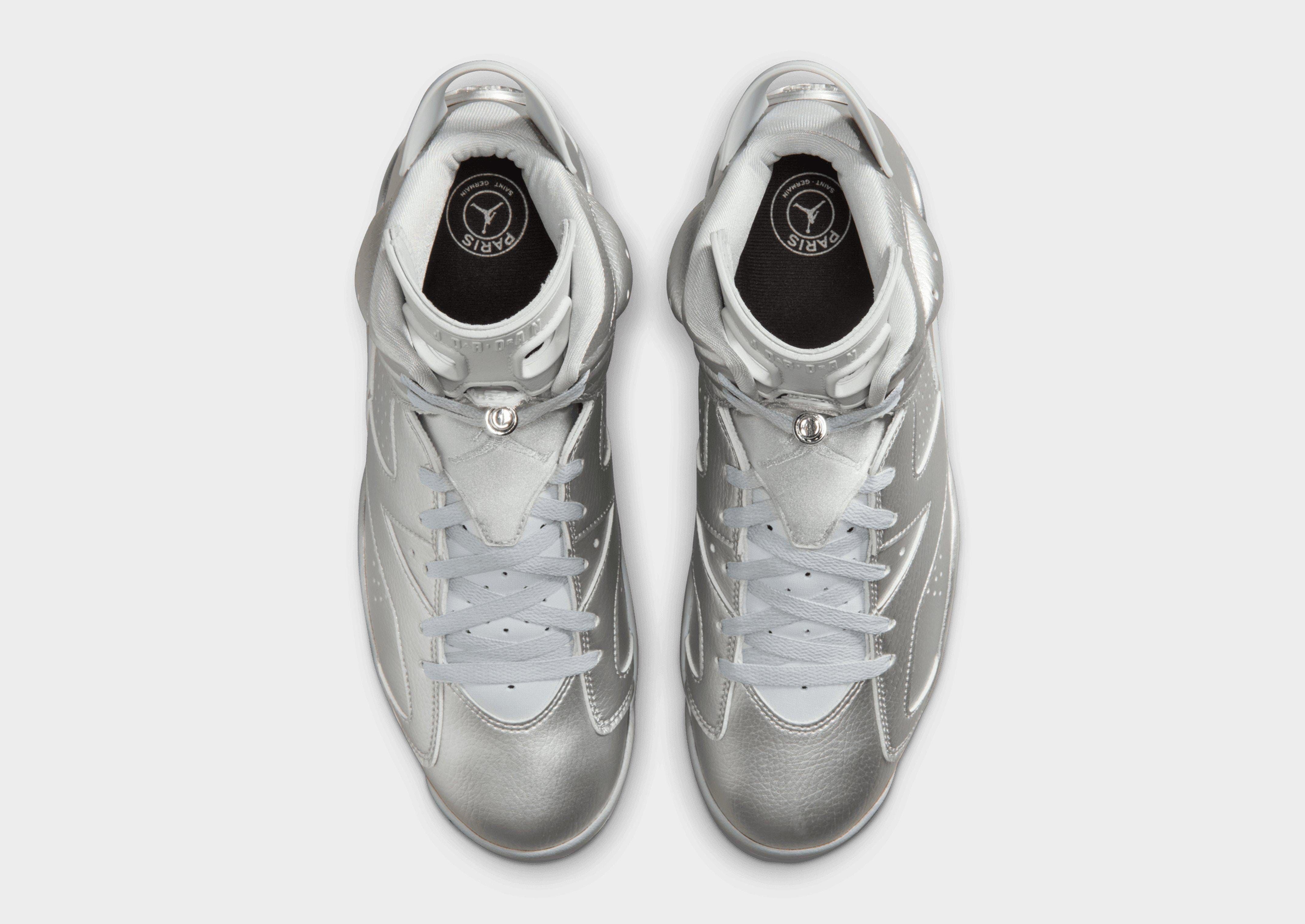 Air Jordan Air 6 Retro x Paris Saint - Germain Metallic Silver