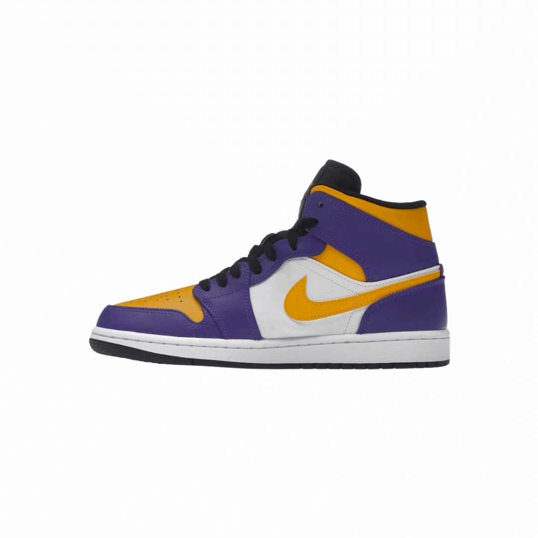 Air Jordan 1 Mid Lakers Purple White Gold Sneakers India