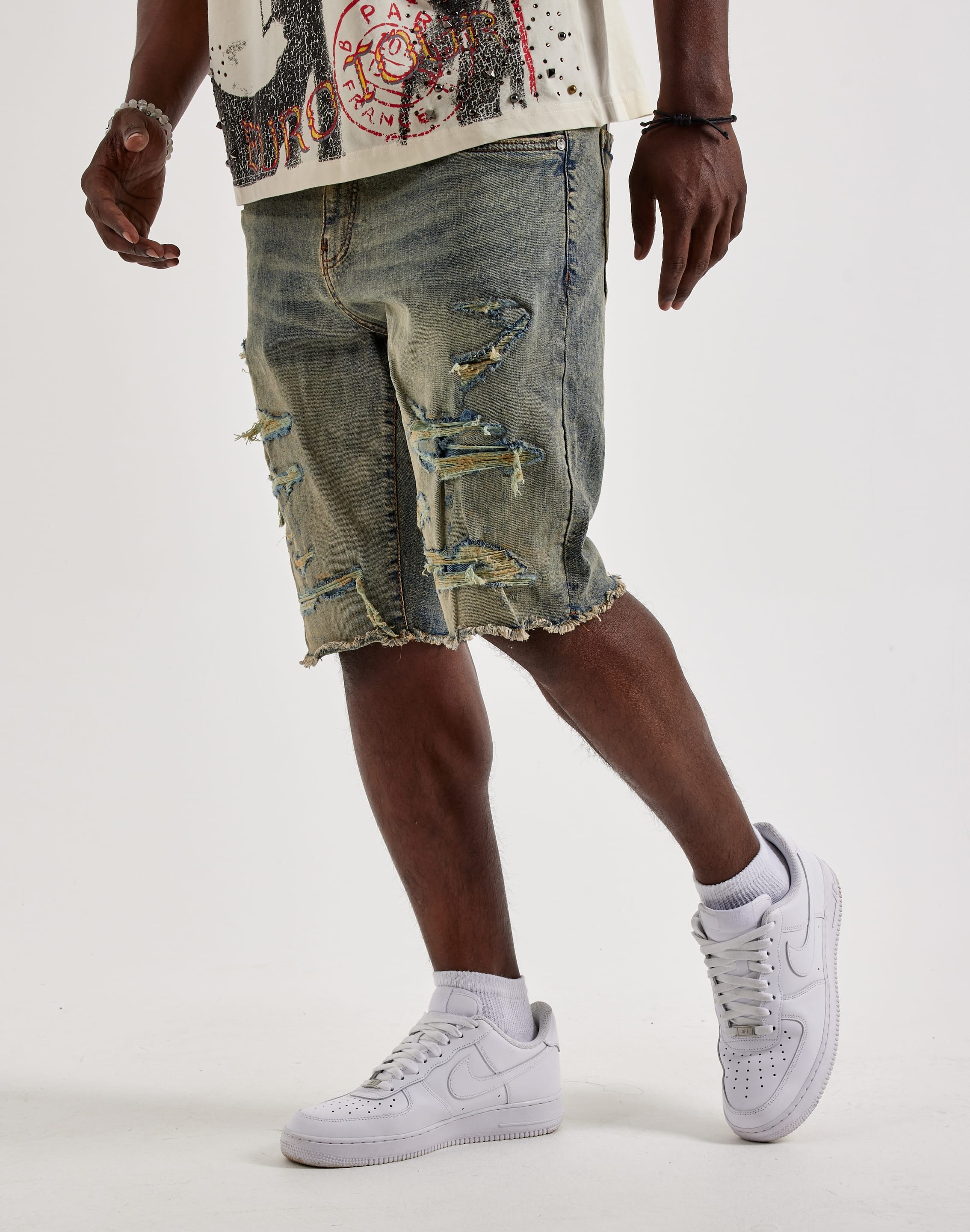Air Jordan Jordan Craig Distressed Basic Denim Shorts