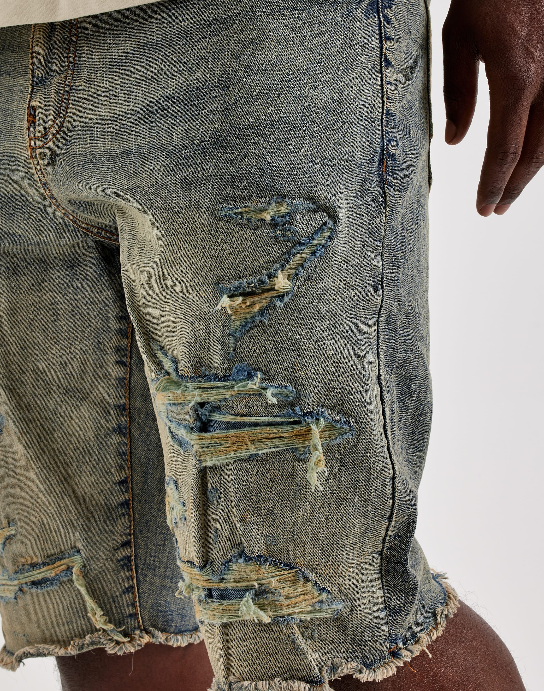Air Jordan Jordan Craig Distressed Basic Denim Shorts