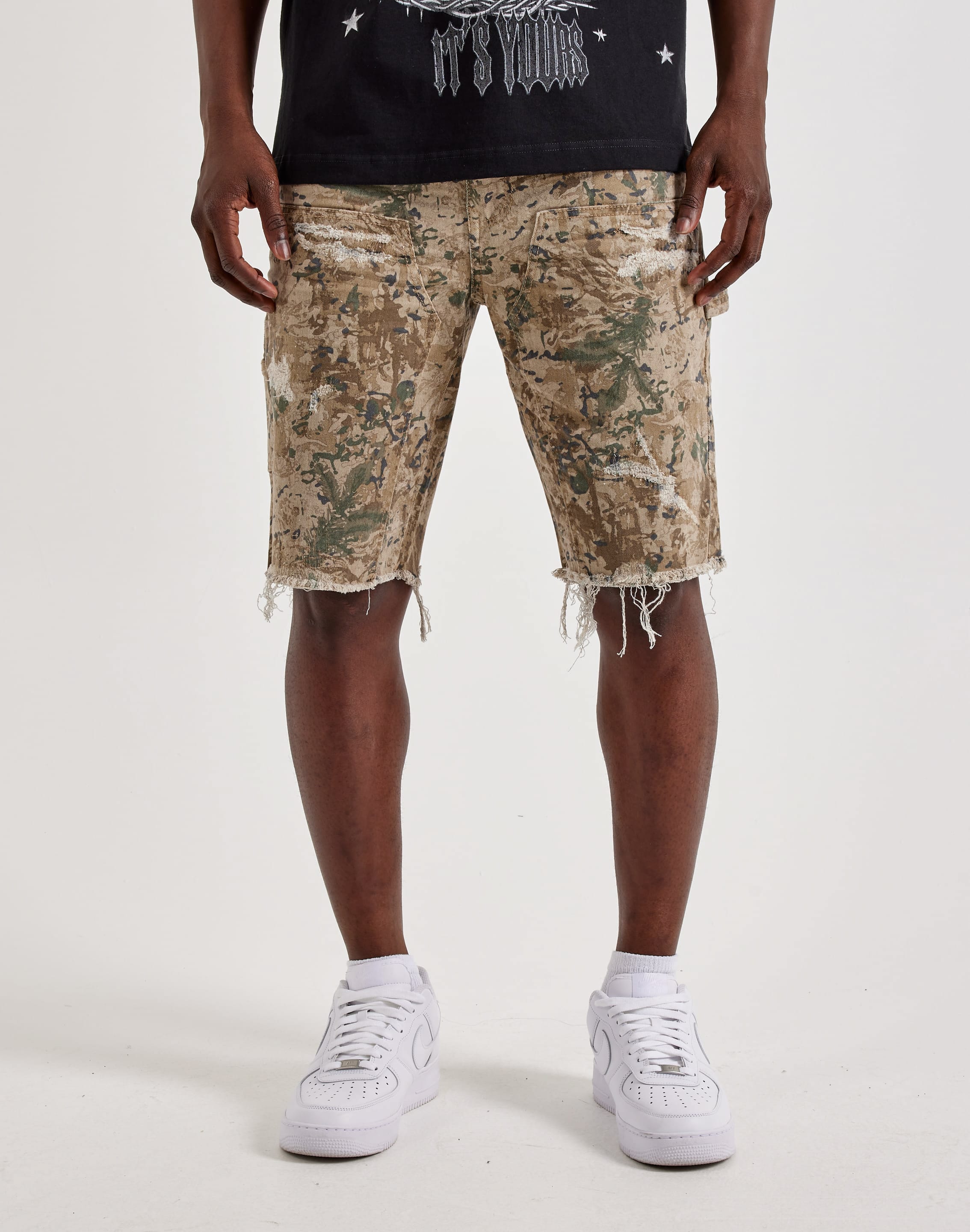 Air Jordan Jordan Craig Distressed Camo Carpenter Shorts