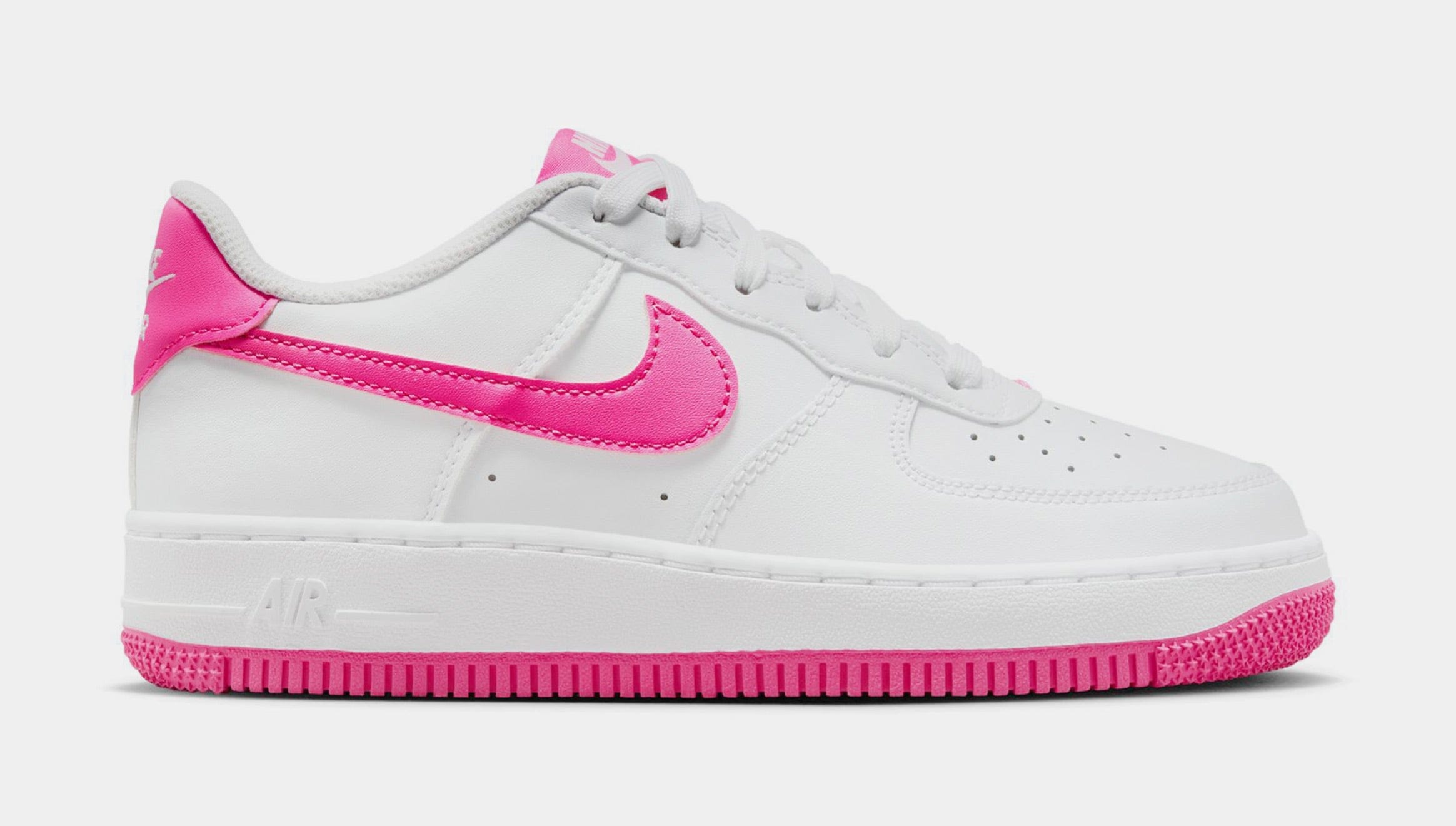 Nike Air Force 1 Low Grade School Lifestyle Shoes (White/Laser Fuchsia)