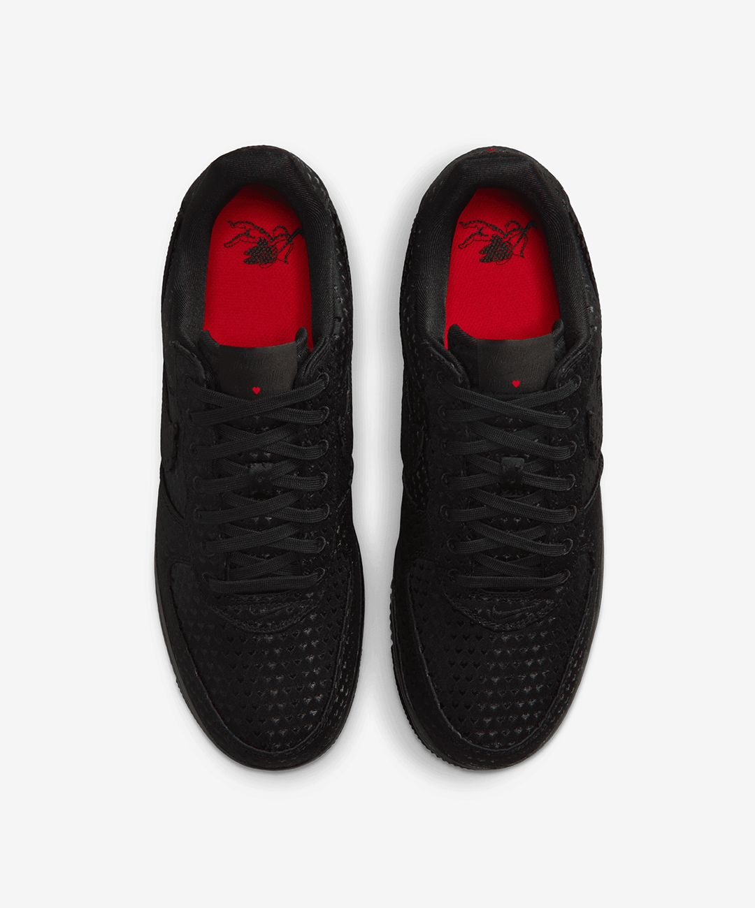Nike | AIR FORCE 1 RETRO "VALENTINE'S DAY" { BLACK/BLACK - UNIVERSITY RED