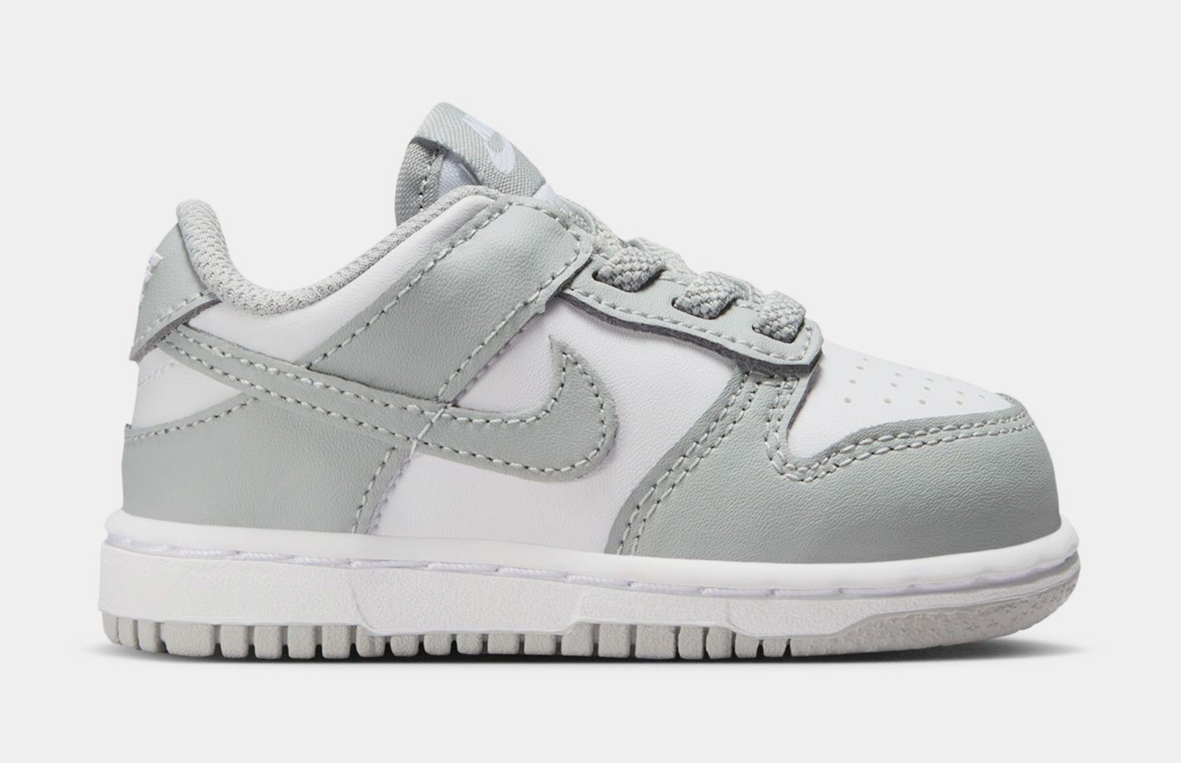 Nike Dunk Low Infant Toddler Lifestyle Shoes (White/White/Light Smoke Grey)