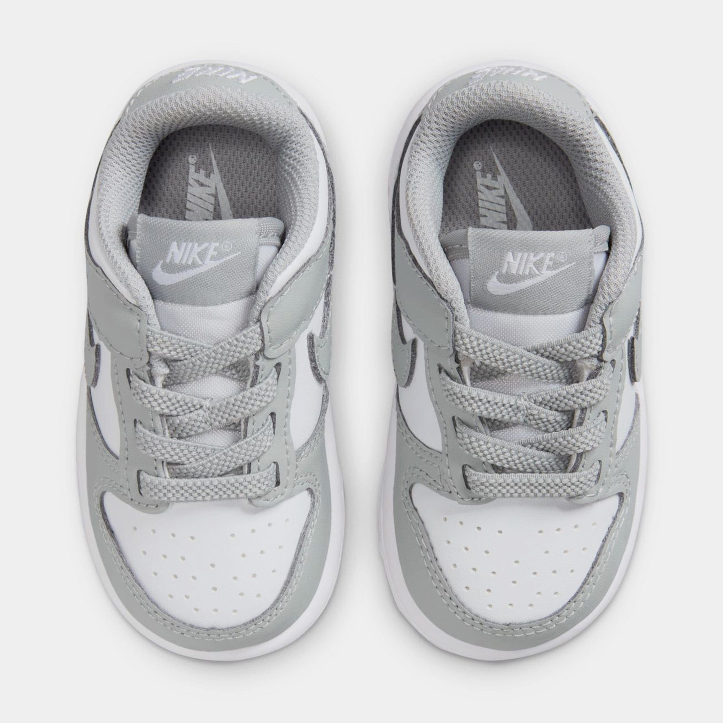 Nike Dunk Low Infant Toddler Lifestyle Shoes (White/White/Light Smoke Grey)