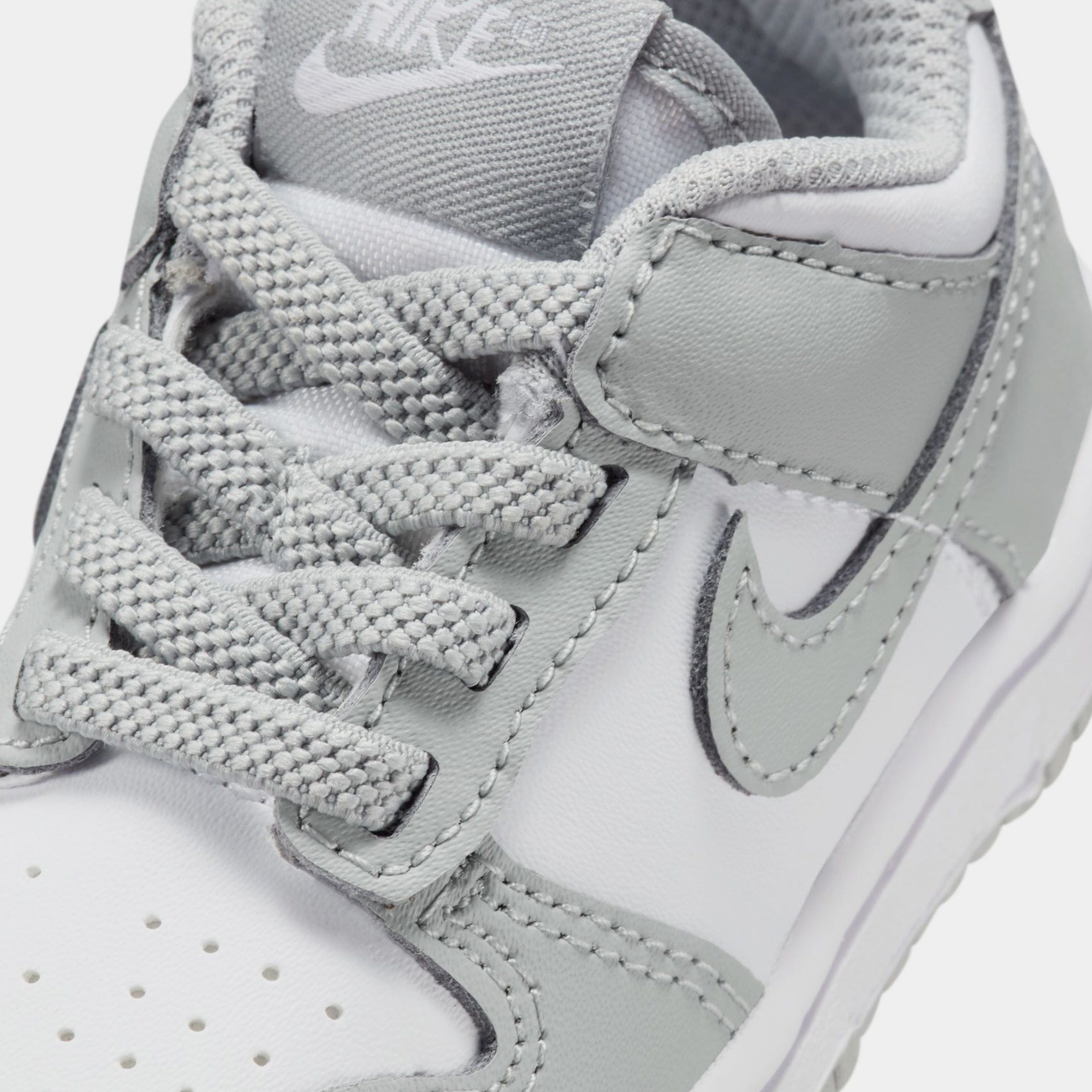 Nike Dunk Low Infant Toddler Lifestyle Shoes (White/White/Light Smoke Grey)