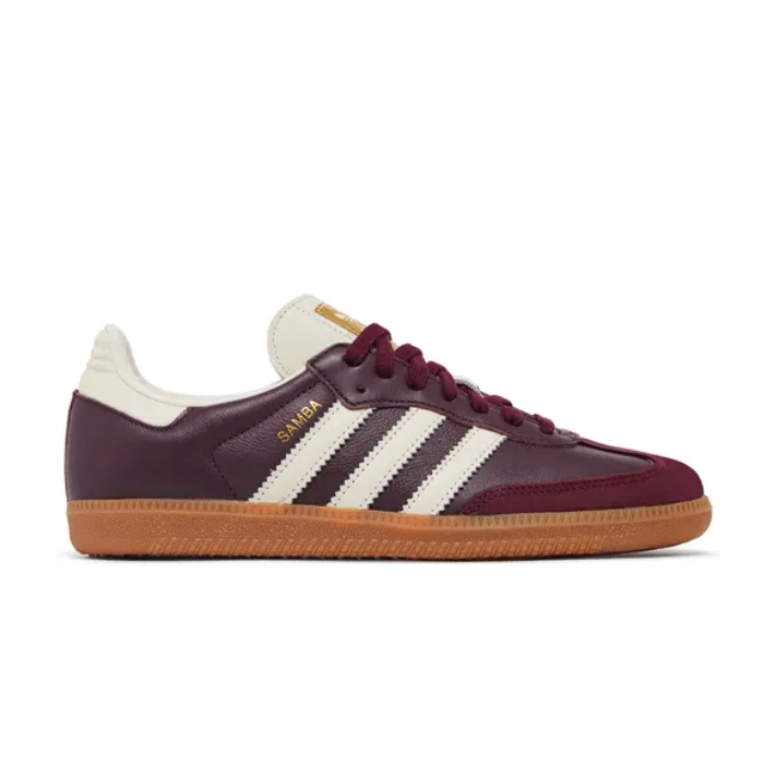 Adidas Samba OG Maroon Gold Metallic (Women's)