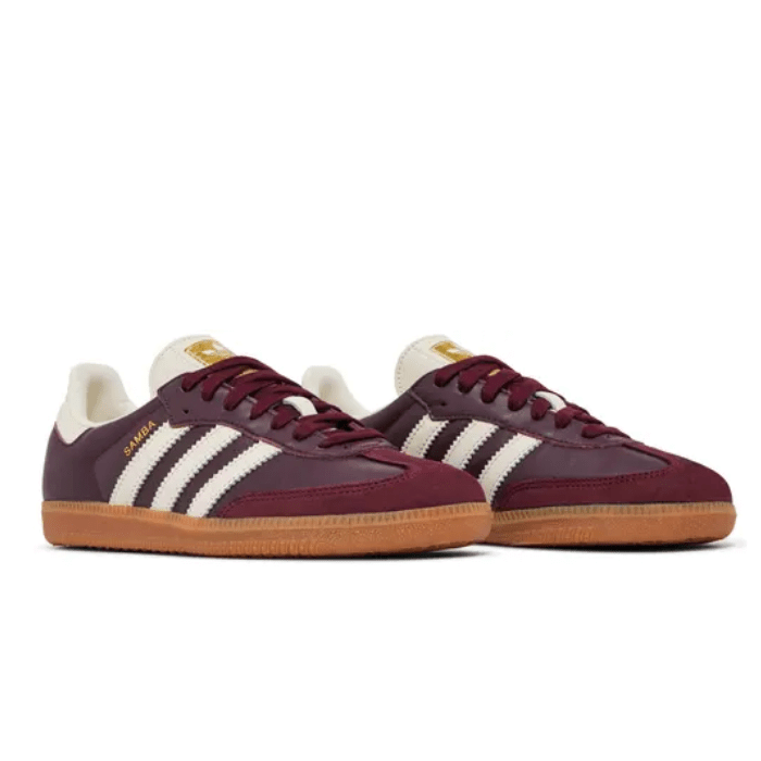 Adidas Samba OG Maroon Gold Metallic (Women's)