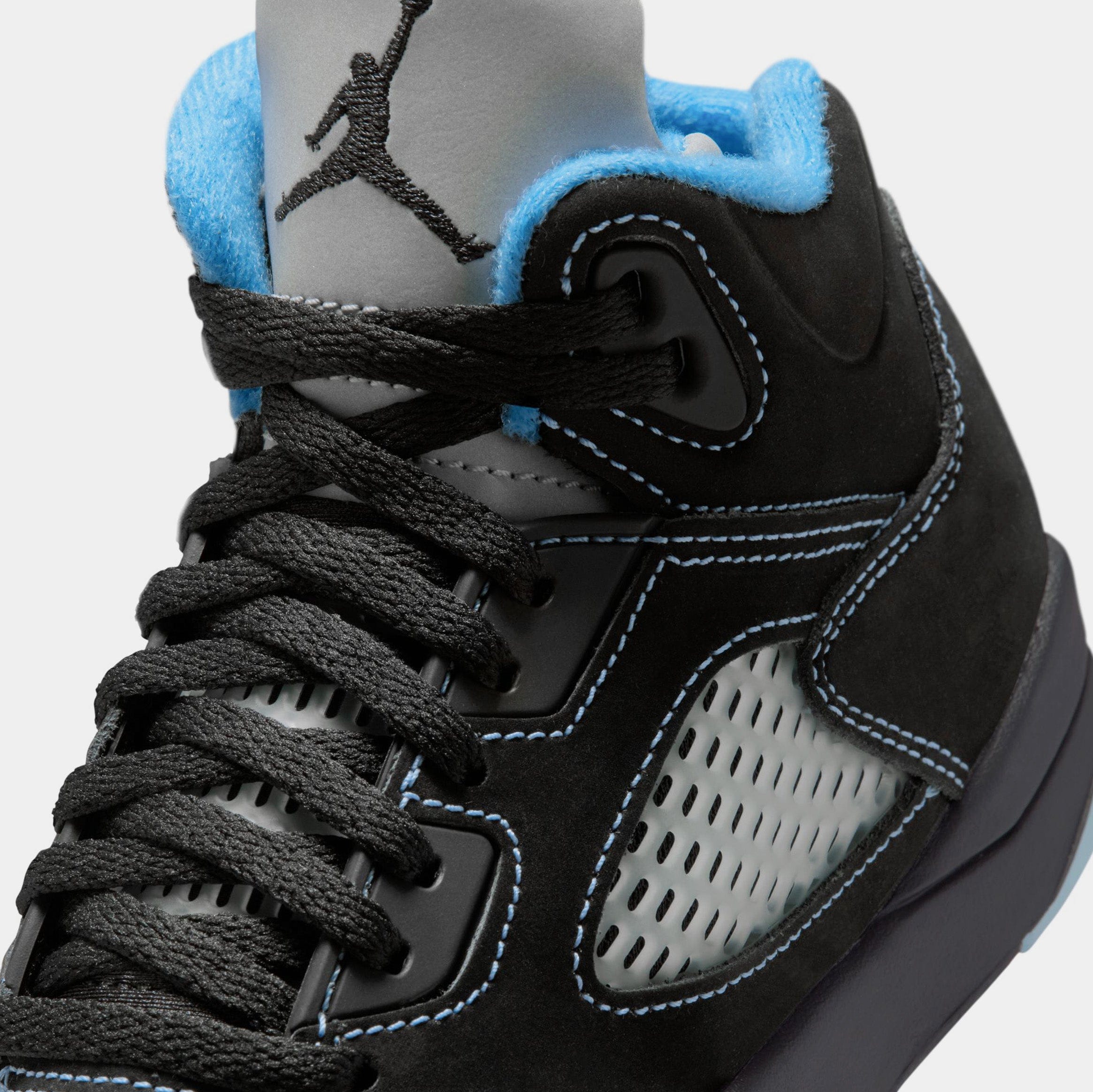 Air Jordan 5 Retro Black Carolina Preschool Lifestyle Shoes (Black/University Blue/White) Free Shipping
