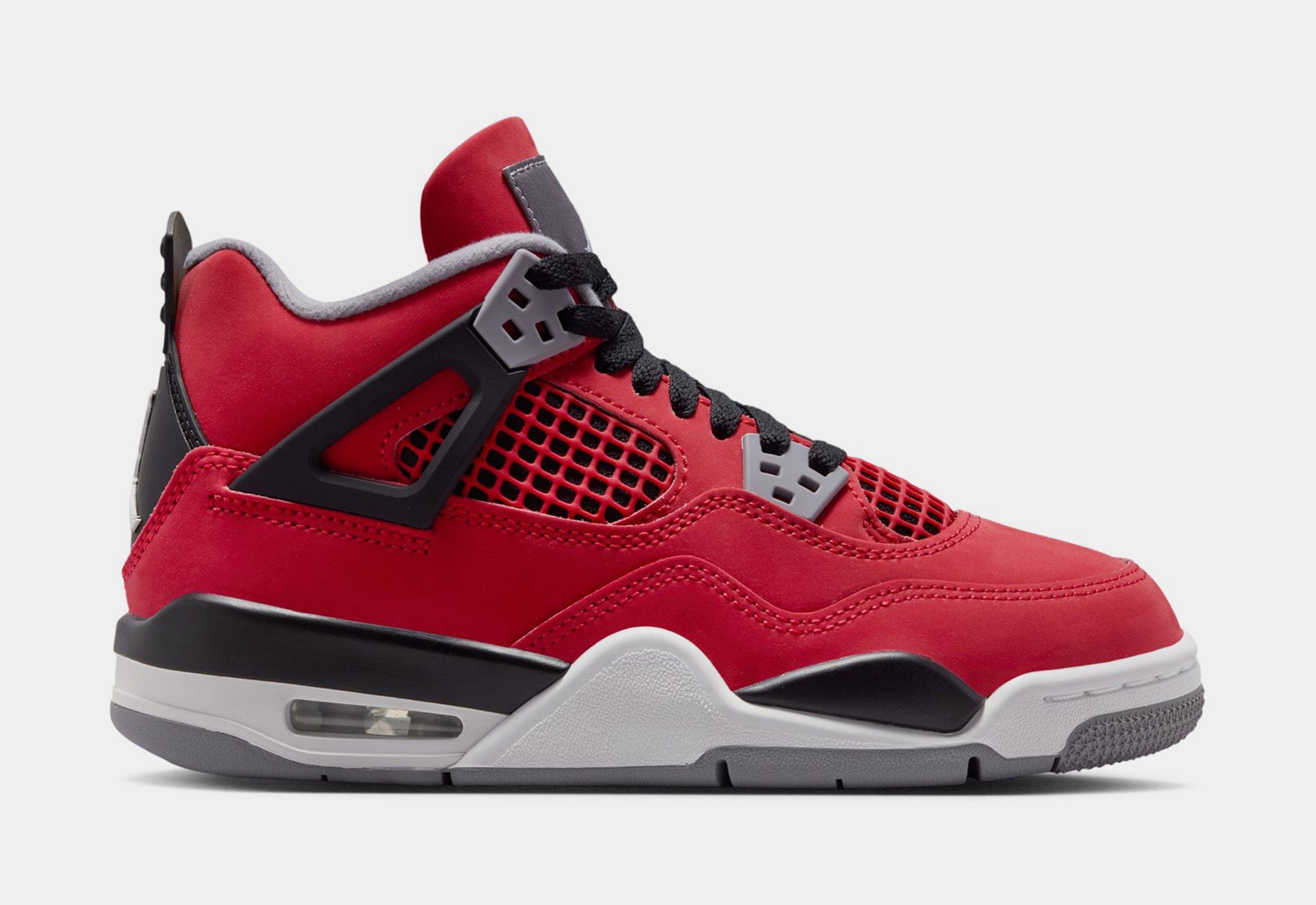 Air Jordan 4 Retro Toro Bravo Grade School Lifestyle Shoes (Fire Red/White/Black/Cement Grey)