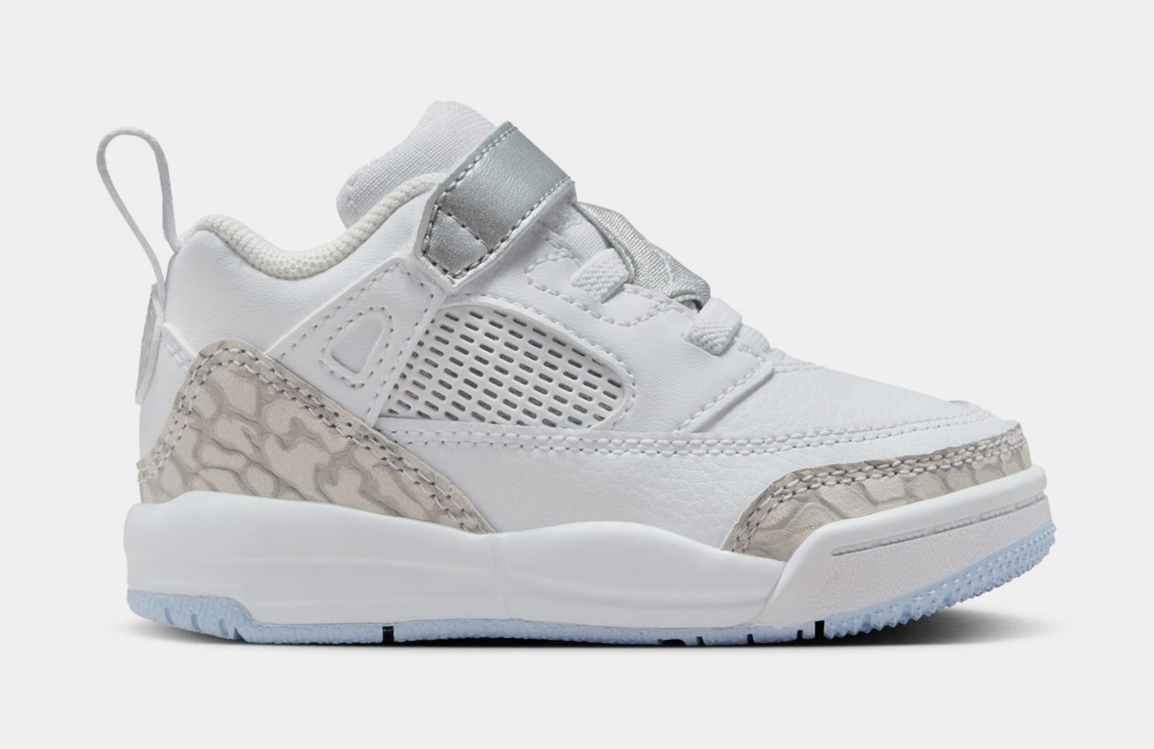 Air Jordan Spizike Low Infant Toddler Lifestyle Shoes (White/Neutral Grey/Metallic Silver)