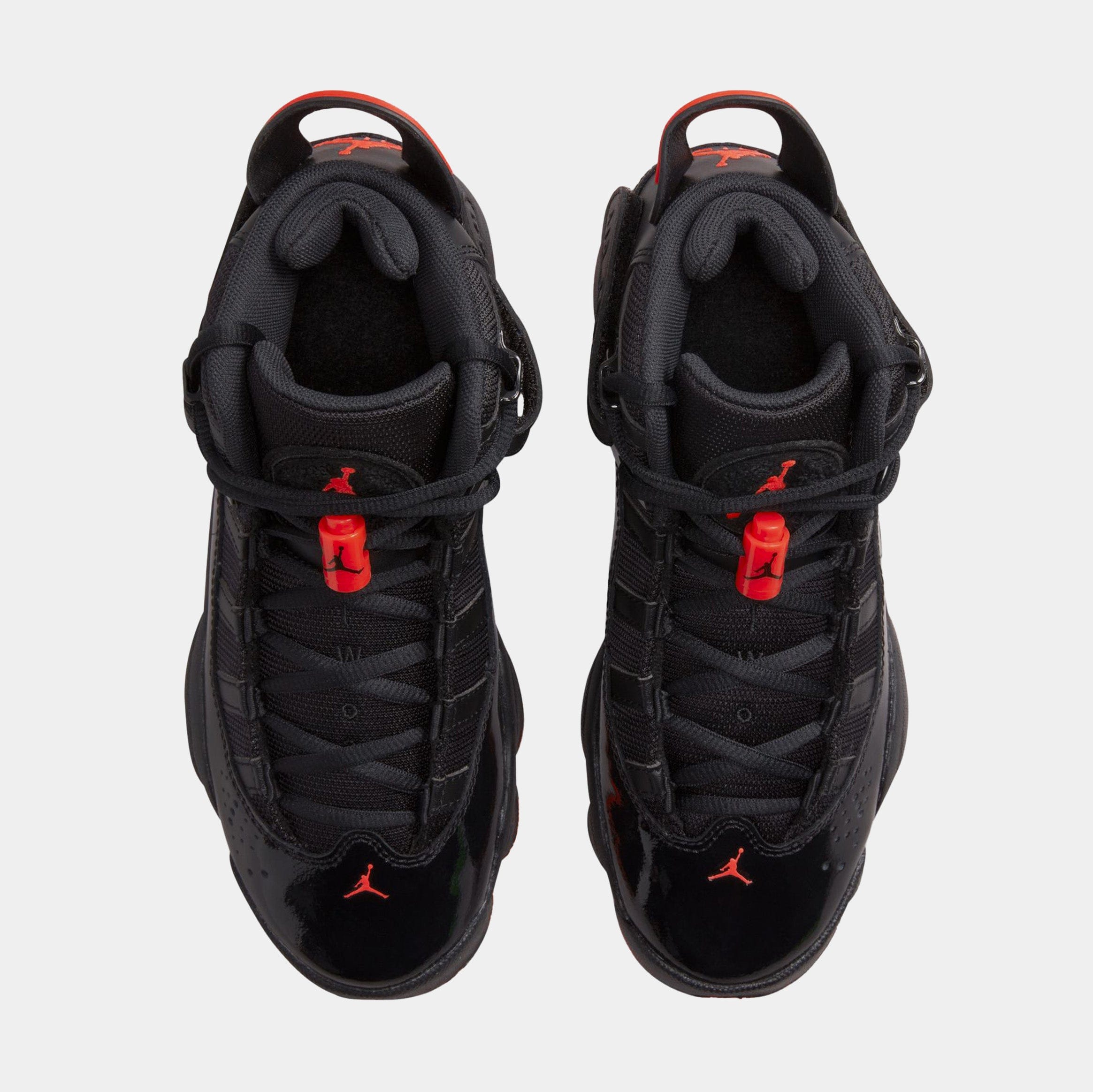 Air Jordan 6 Rings Grade School Basketball Shoes (Black/Infrared 23/Black)