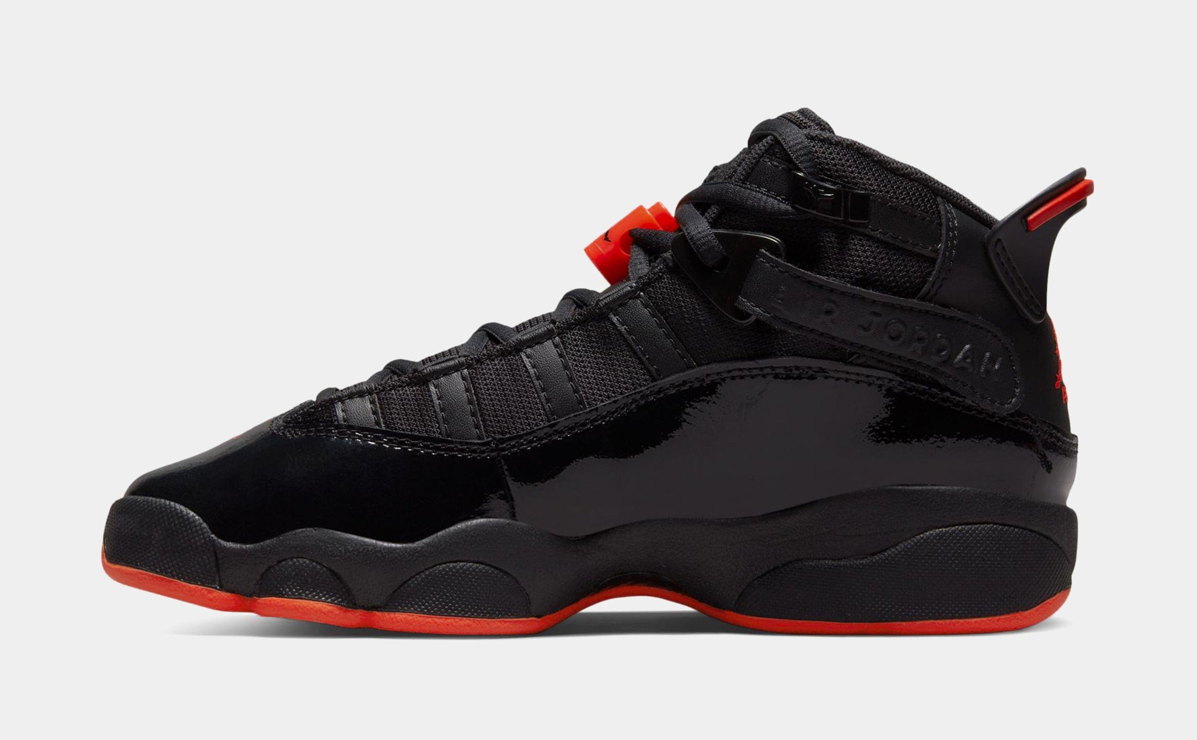 Air Jordan 6 Rings Grade School Basketball Shoes (Black/Infrared 23/Black)