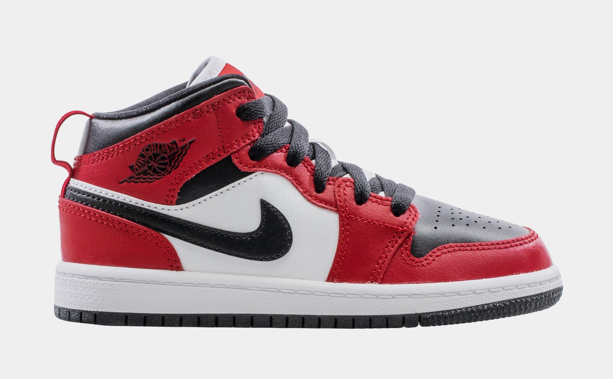 Air Jordan 1 Mid Preschool Lifestyle Shoes (Black/Red/White)
