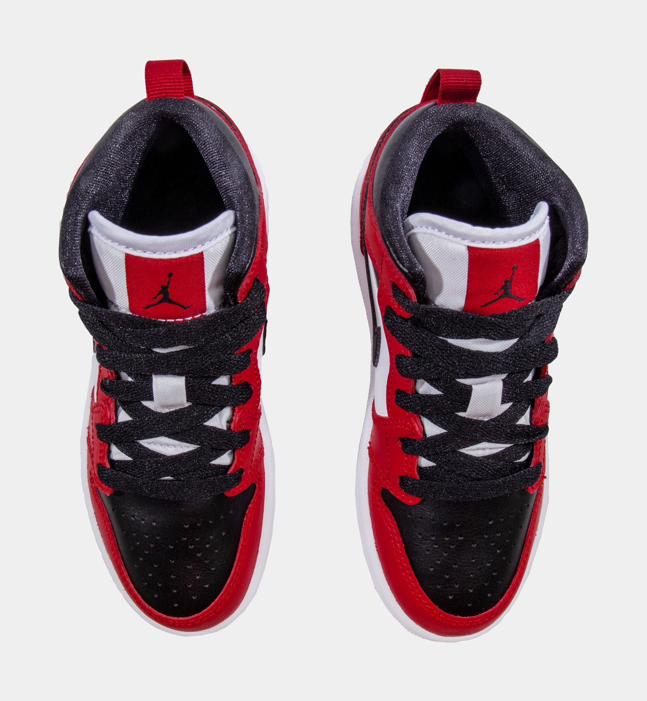 Air Jordan 1 Mid Preschool Lifestyle Shoes (Black/Red/White)