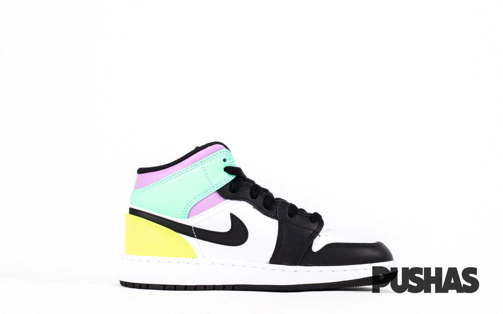 Air Jordan 1 Mid Pastel Black Toe GS (2021)