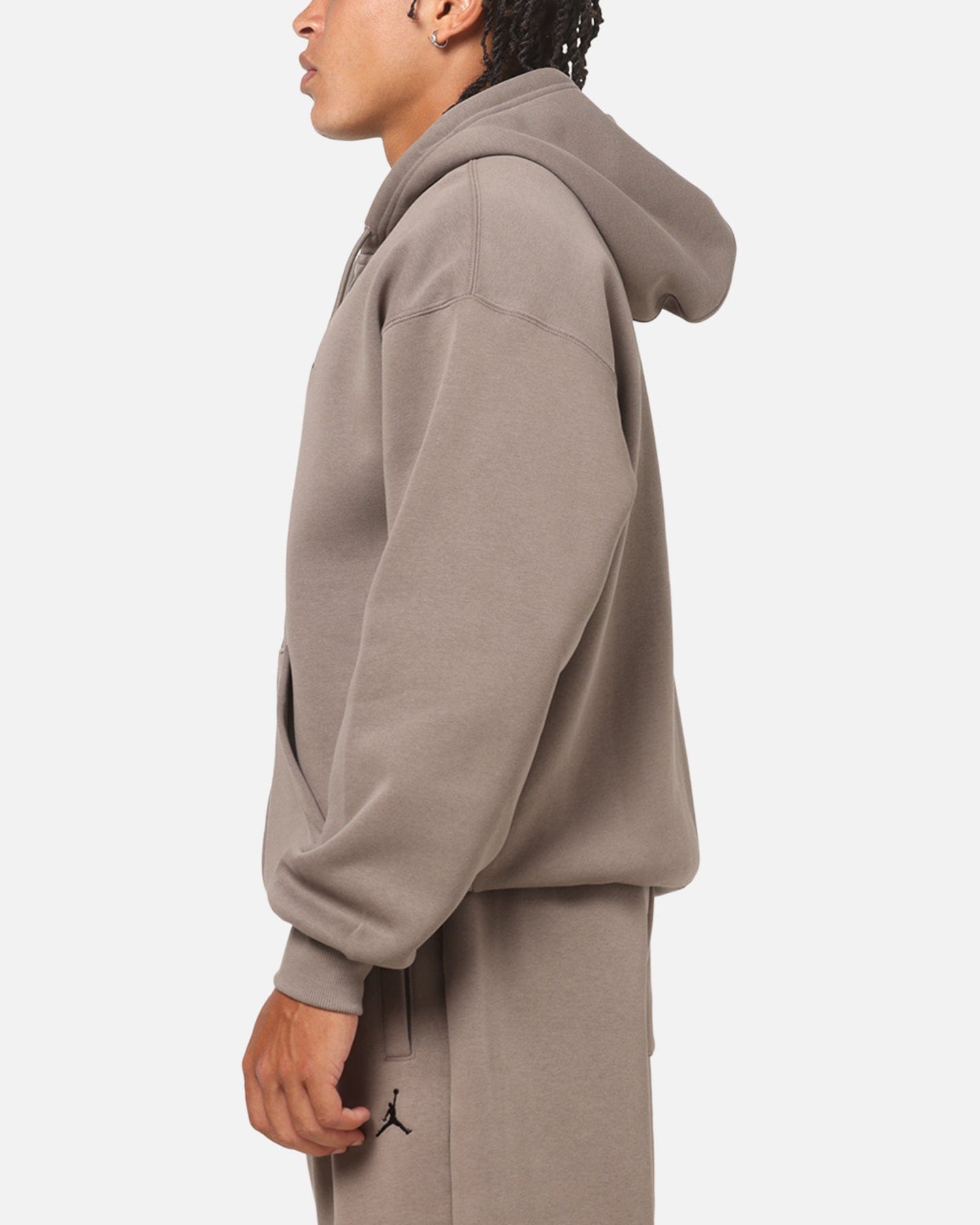 Air Jordan Jordan Jumpman Brooklyn Oversized Fleece Hoodie Olive Grey/Black