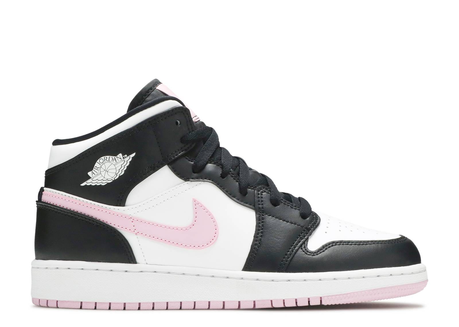 Air Jordan 1 Mid White Black Light Arctic Pink (GS)