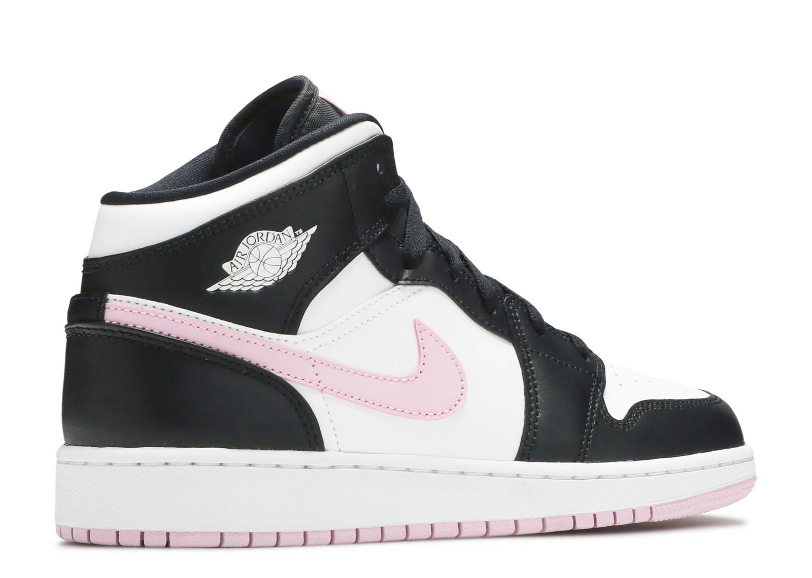 Air Jordan 1 Mid White Black Light Arctic Pink (GS)