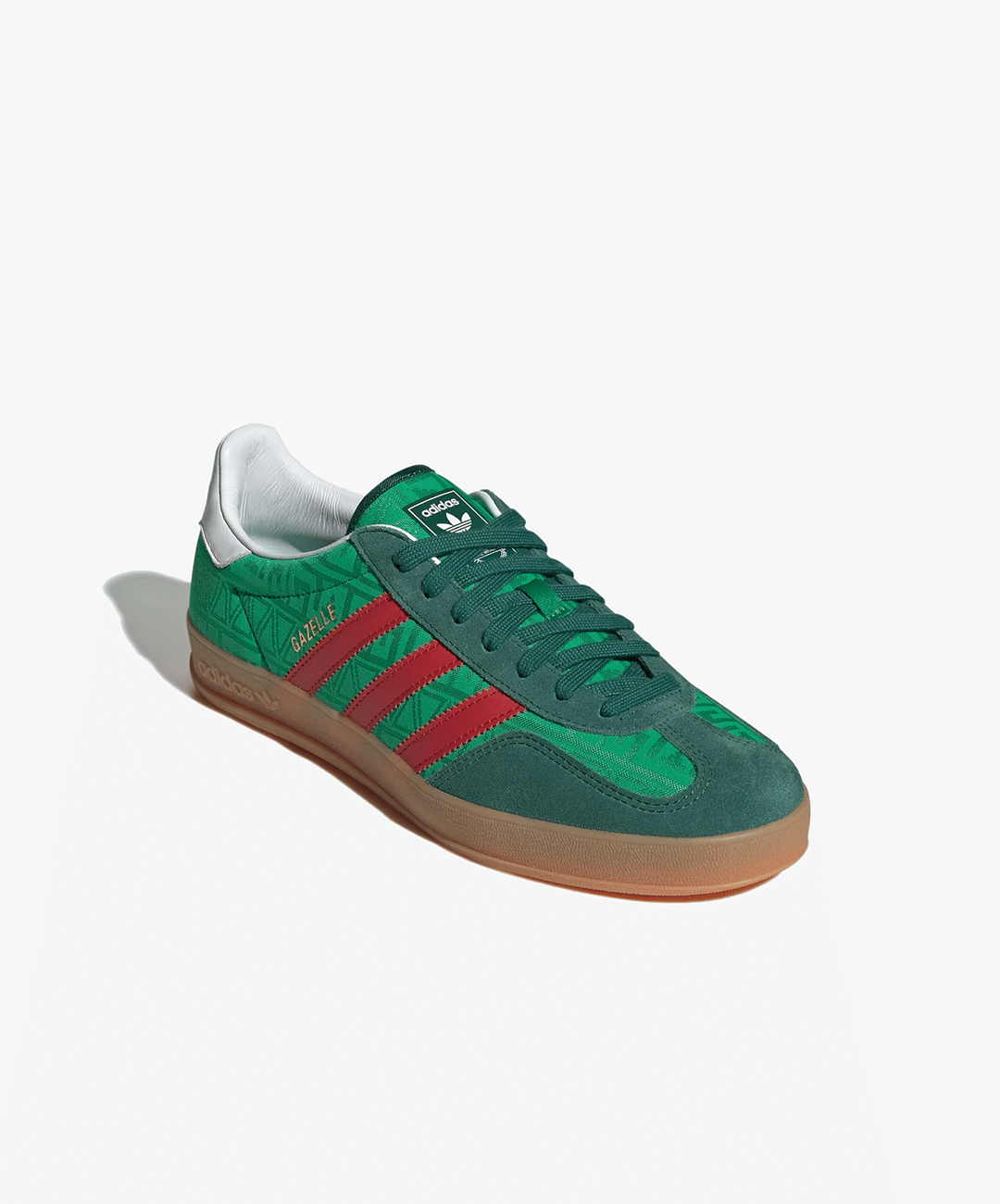 ADIDAS ORIGINALS | GAZELLE INDOOR { GREEN/BETTER SCARLET/COLLEGIATE GREEN