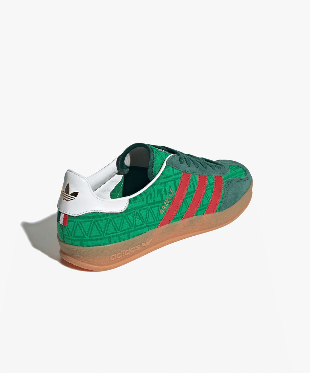 ADIDAS ORIGINALS | GAZELLE INDOOR { GREEN/BETTER SCARLET/COLLEGIATE GREEN